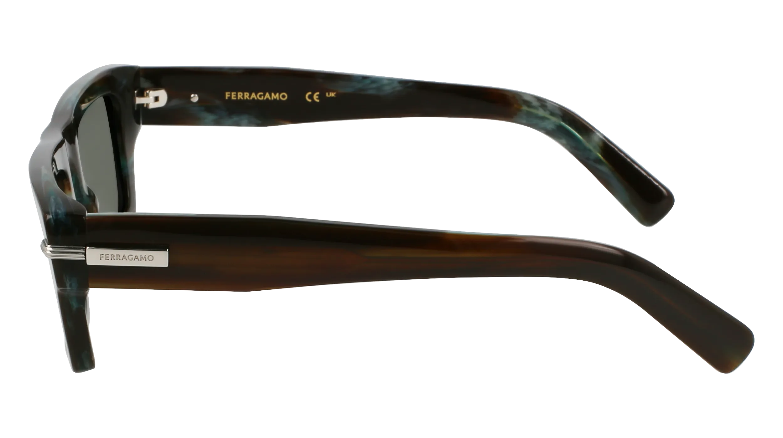 Ferragamo SF2034S 319 Occhiali da sole Acetato Verde Squadrata Normale - immagine 4