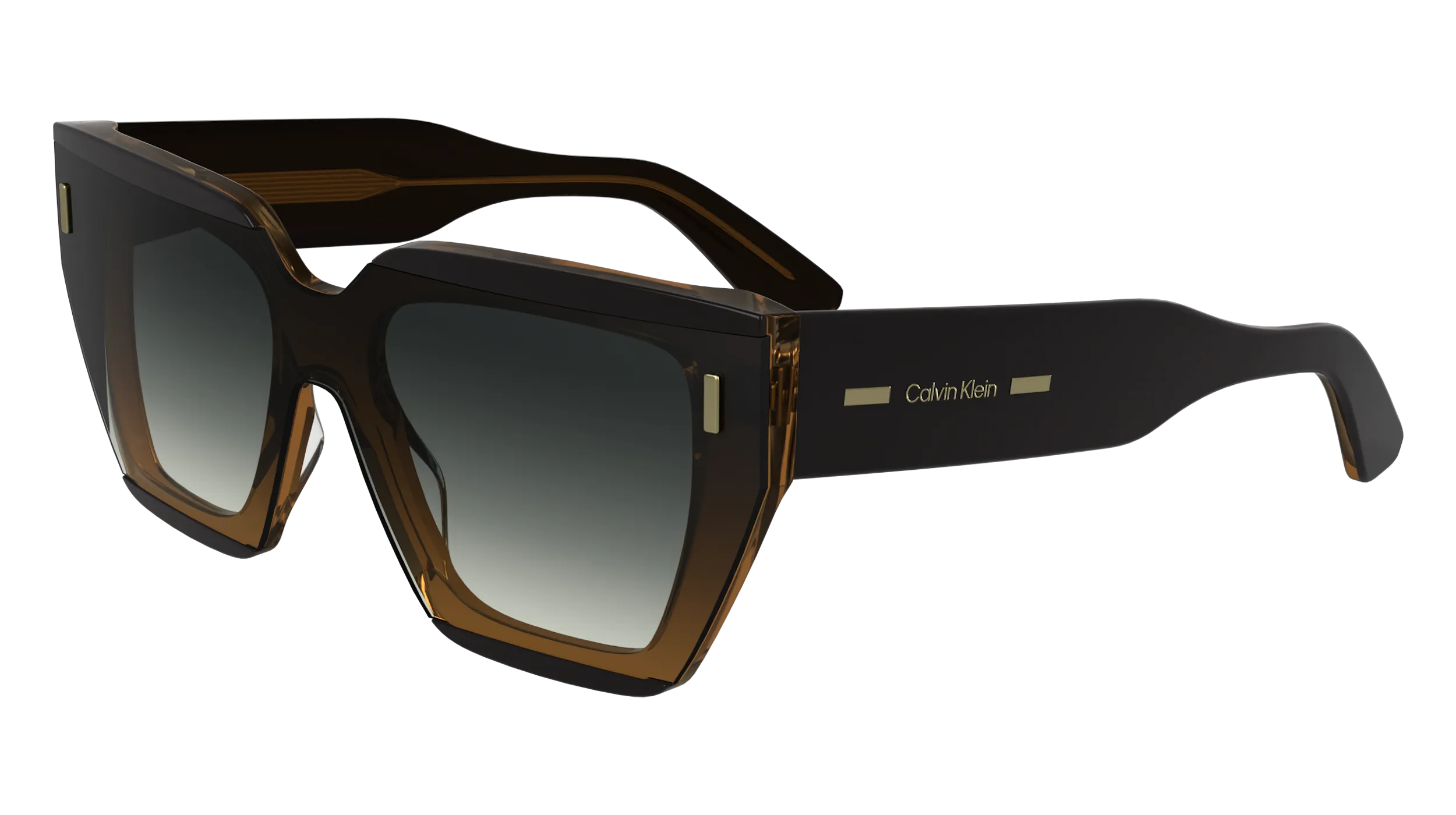 Calvin Klein CK24533S 002 Occhiali da sole Acetato Nero Squadrata Normale Sfumato - immagine 1