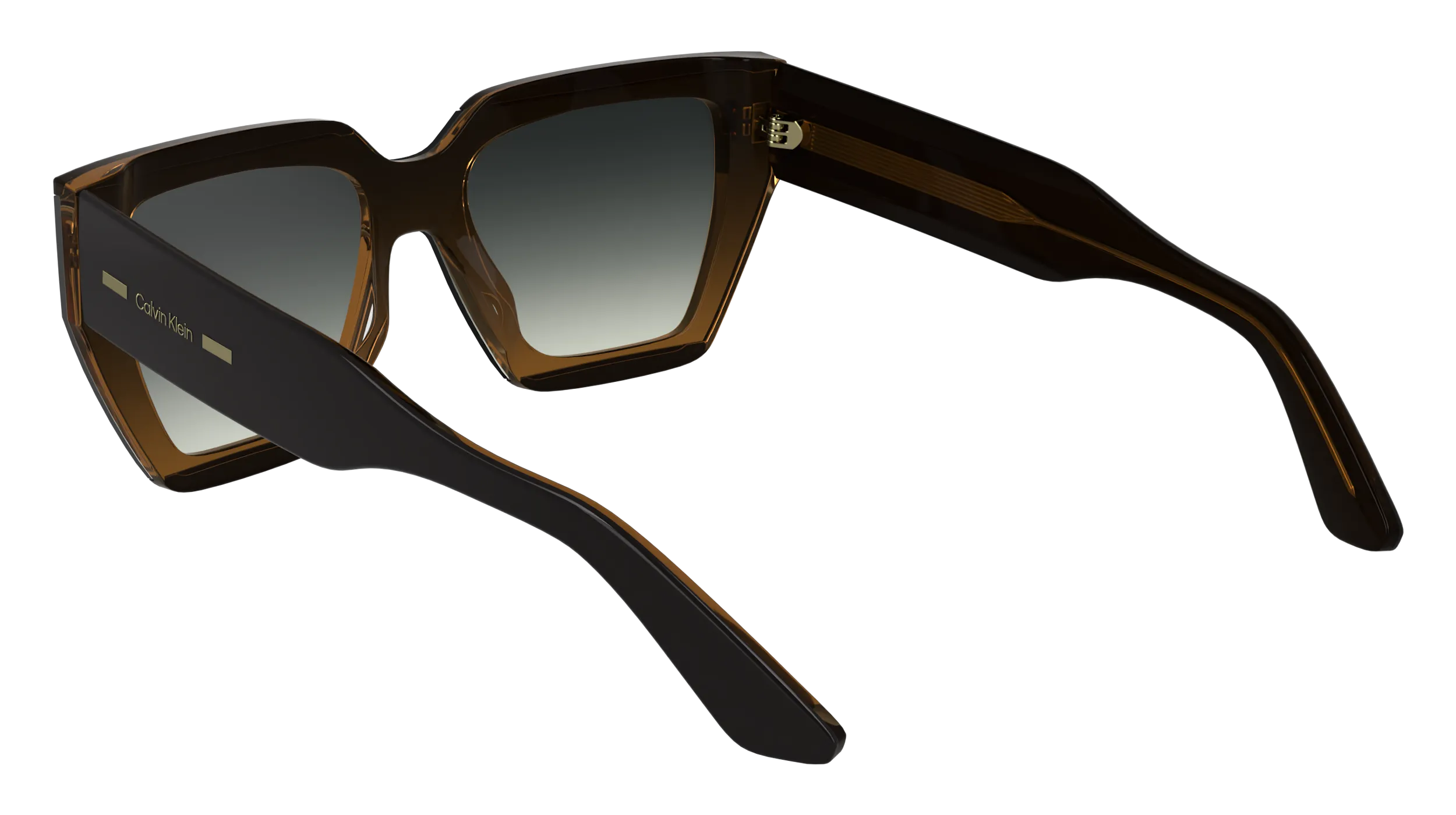 Calvin Klein CK24533S 002 Occhiali da sole Acetato Nero Squadrata Normale Sfumato - immagine 3