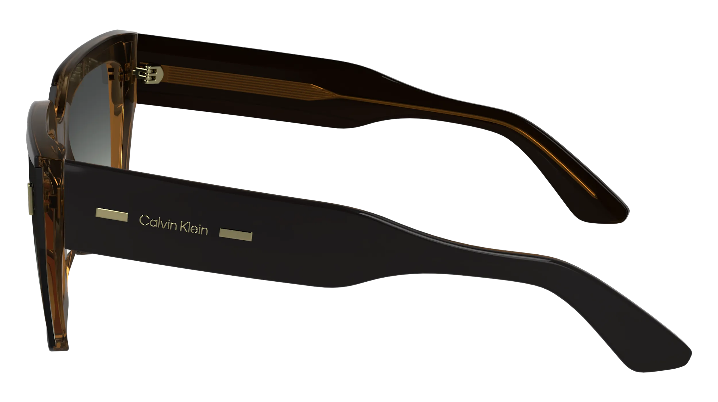 Calvin Klein CK24533S 002 Occhiali da sole Acetato Nero Squadrata Normale Sfumato - immagine 4