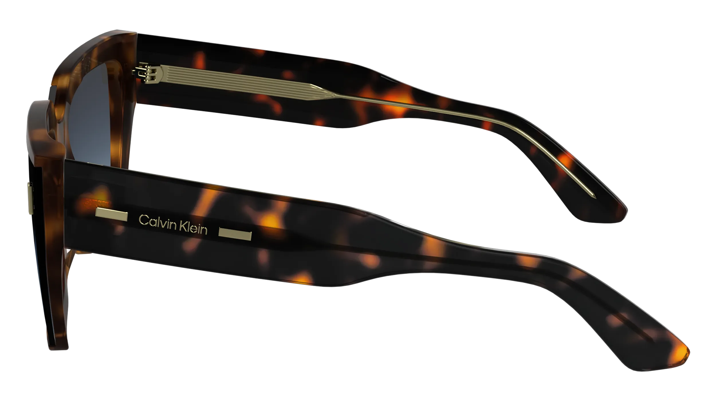 Calvin Klein CK24533S 240 Occhiali da sole Acetato Havana Squadrata Normale Sfumato - immagine 4