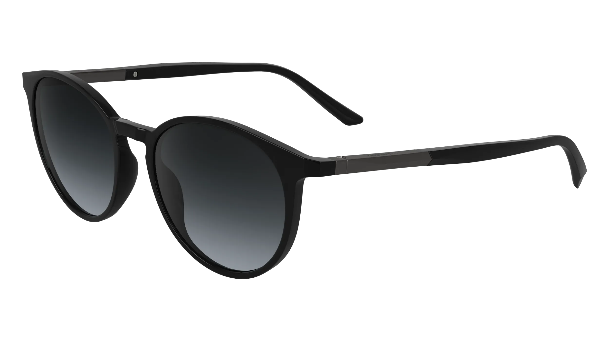 Calvin Klein CK24539S 001 Occhiali da sole Bio-iniettato Nero Rotonda Normale Sfumato - immagine 1