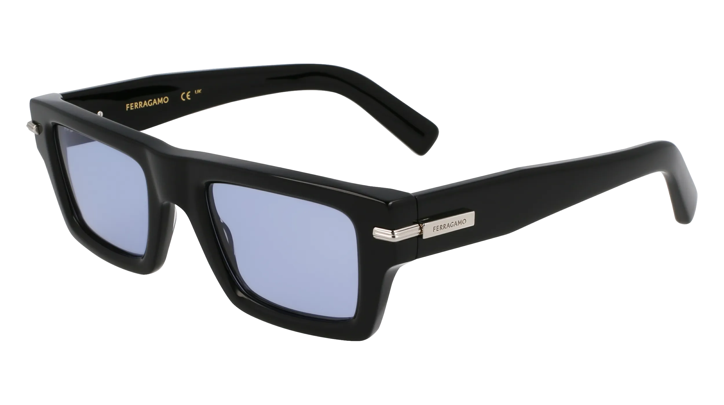 Ferragamo SF2034S 006 Occhiali da sole Acetato Nero Squadrata Normale - immagine 1