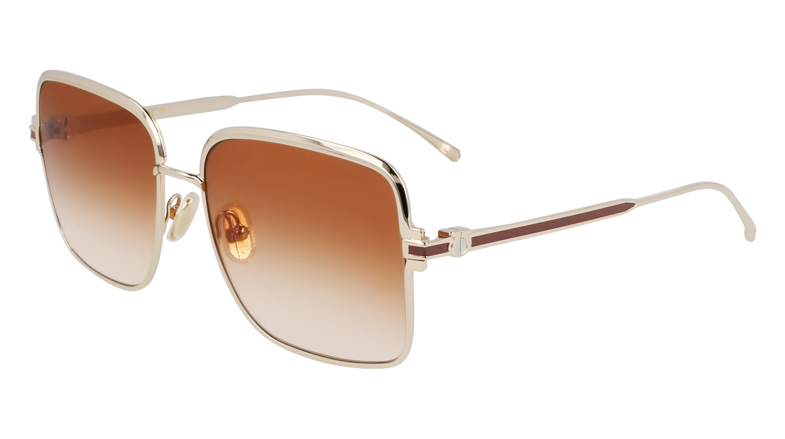 Ferragamo SF317S 704 Occhiali da sole Metallo Oro Squadrata Normale Sfumato - immagine 1