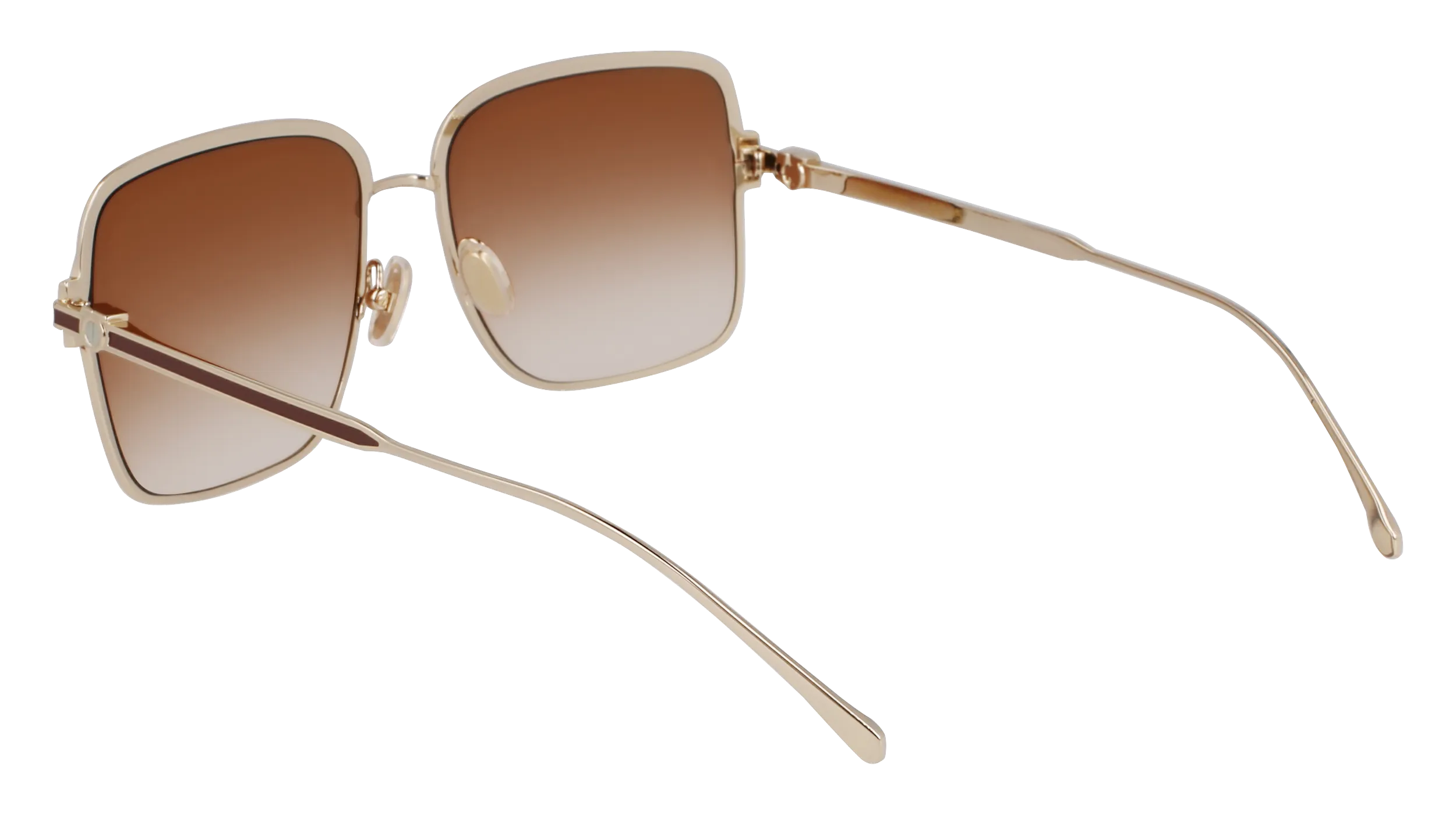 Ferragamo SF317S 704 Occhiali da sole Metallo Oro Squadrata Normale Sfumato - immagine 3