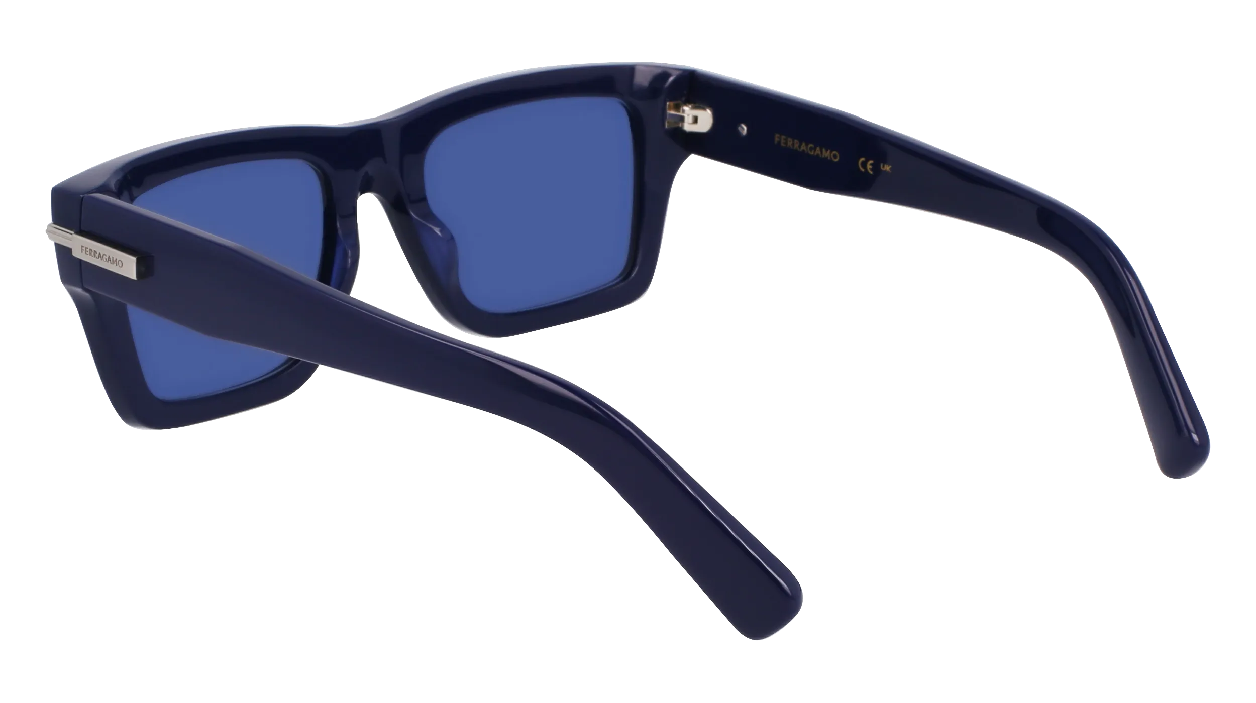 Ferragamo SF2033S 414 Occhiali da sole Acetato Blu Squadrata Normale - immagine 3