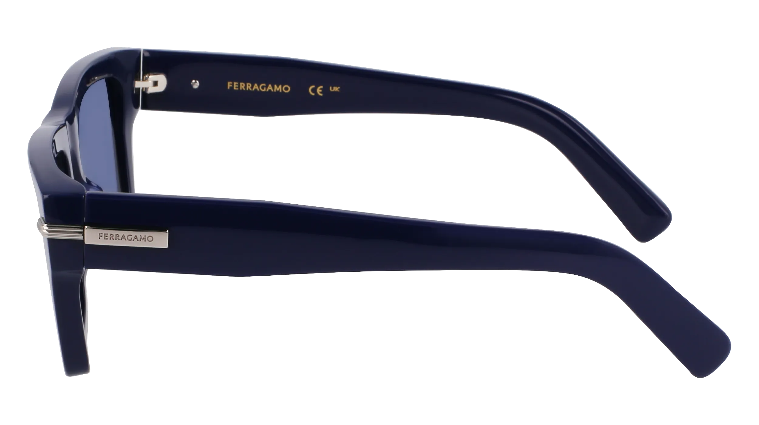 Ferragamo SF2033S 414 Occhiali da sole Acetato Blu Squadrata Normale - immagine 4