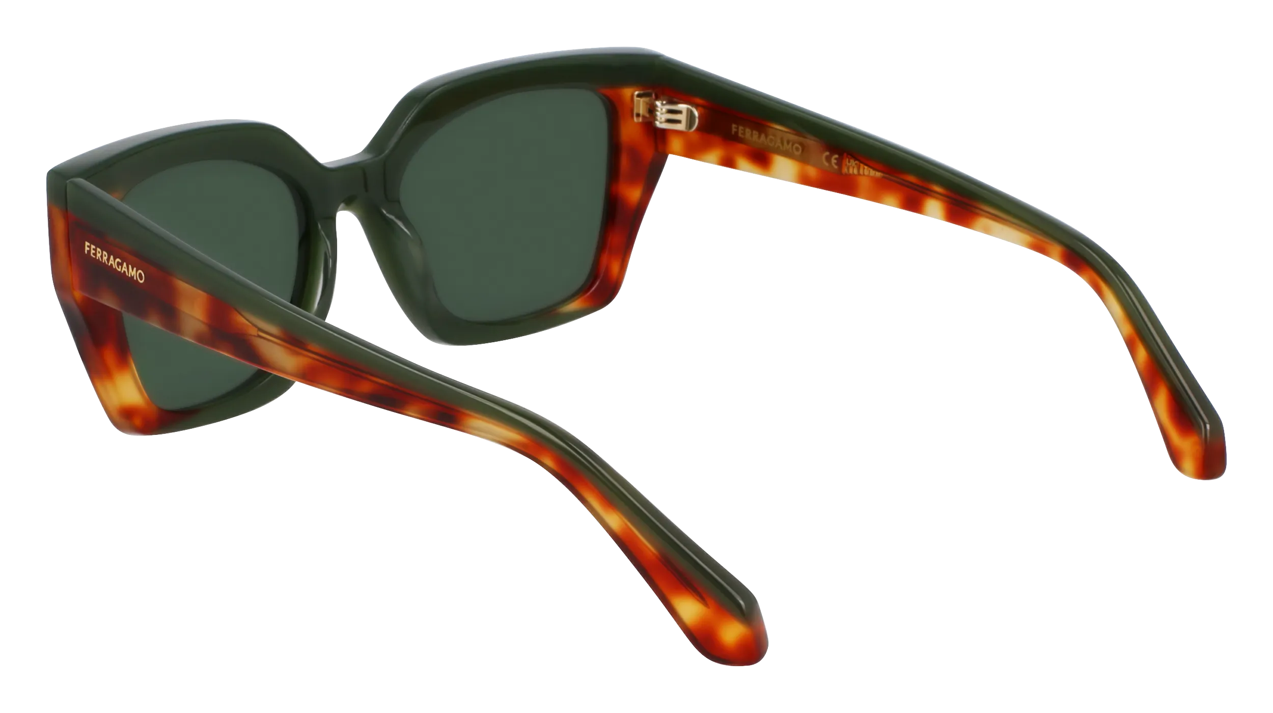 Ferragamo SF2035S 335 Occhiali da sole Acetato Verde Farfalla Normale - immagine 3