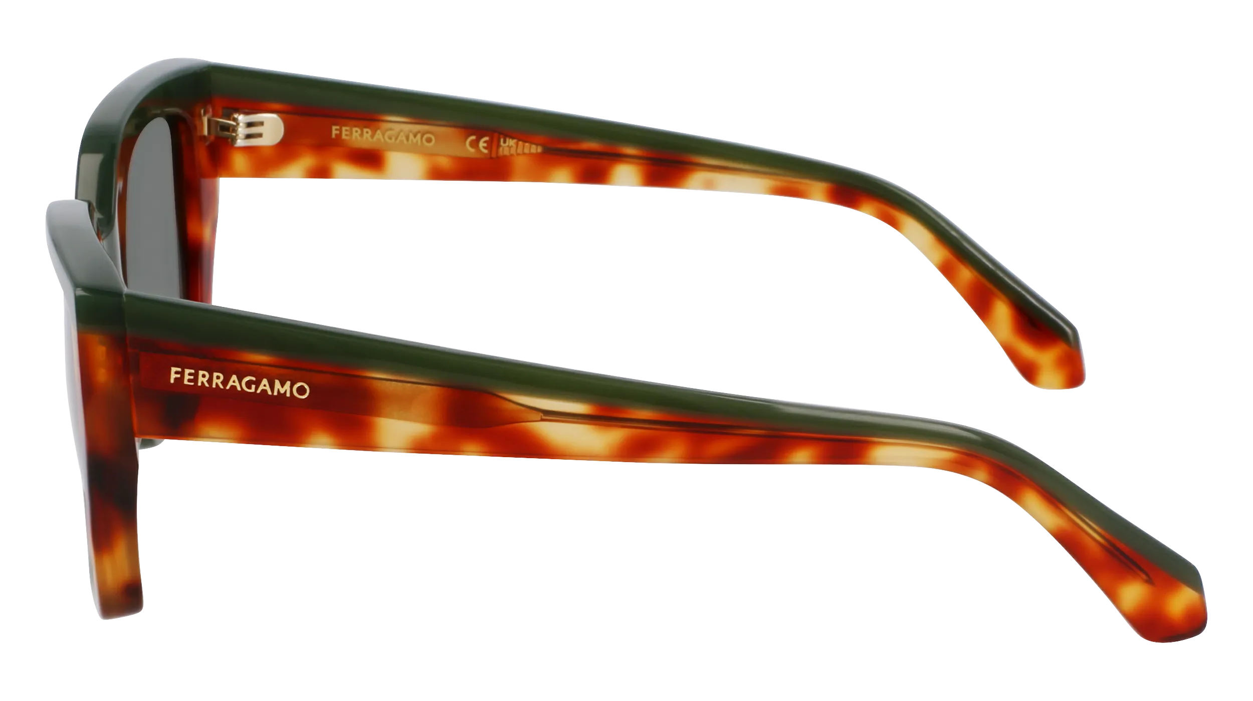 Ferragamo SF2035S 335 Occhiali da sole Acetato Verde Farfalla Normale - immagine 4
