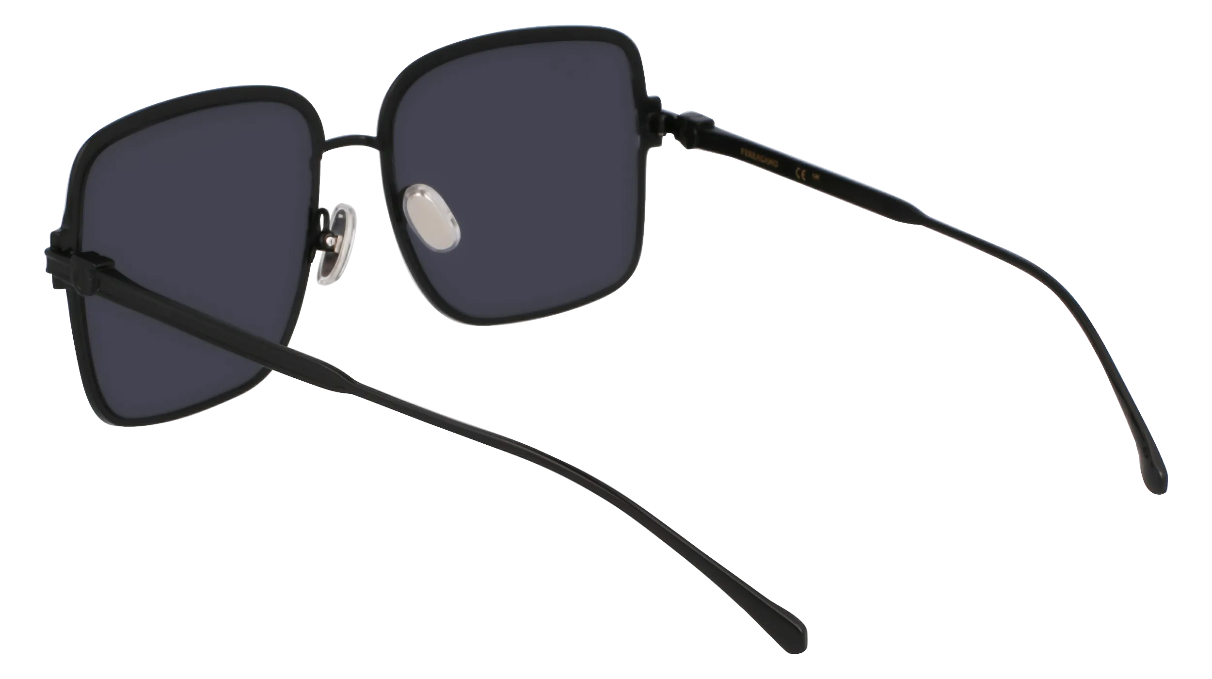Ferragamo SF317S 002 Occhiali da sole Metallo Nero Squadrata Normale - immagine 3