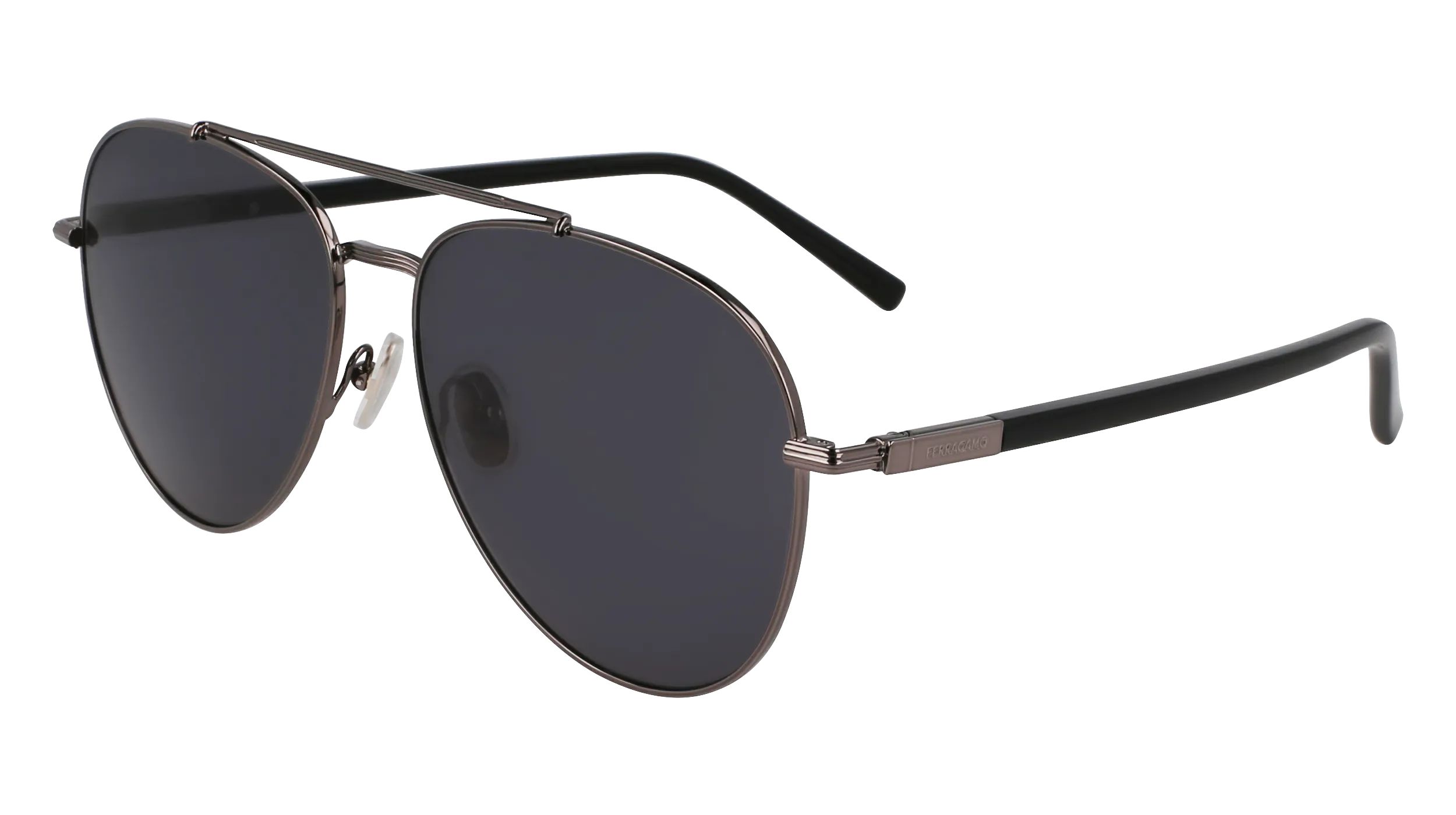 Ferragamo SF316S 027 Occhiali da sole Metallo Rutenio Pilot Normale - immagine 1