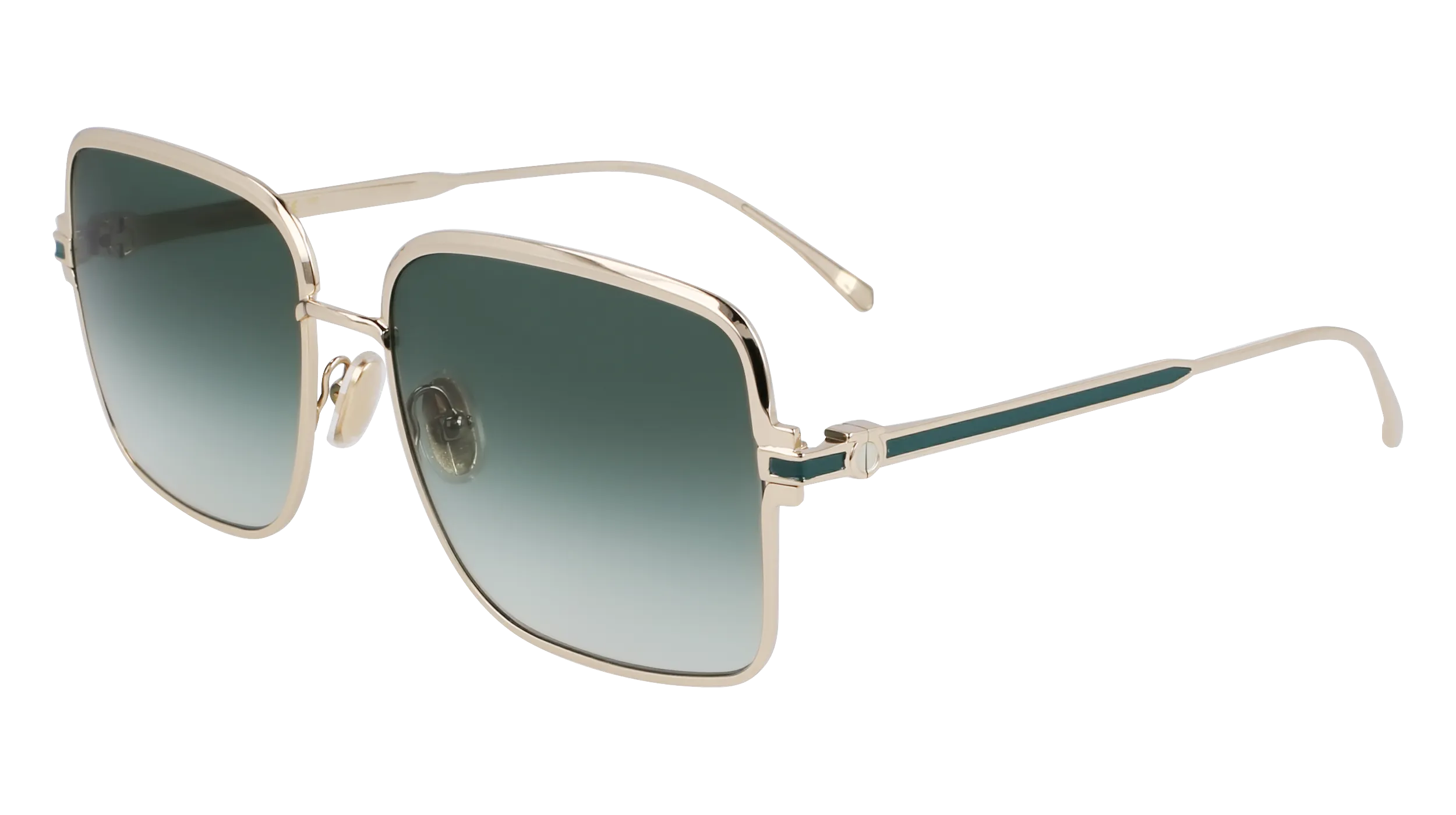 Ferragamo SF317S 750 Occhiali da sole Metallo Oro Squadrata Normale Sfumato - immagine 1