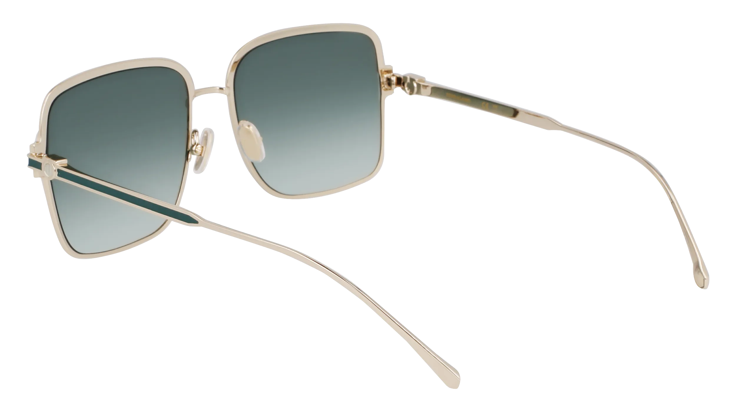Ferragamo SF317S 750 Occhiali da sole Metallo Oro Squadrata Normale Sfumato - immagine 3