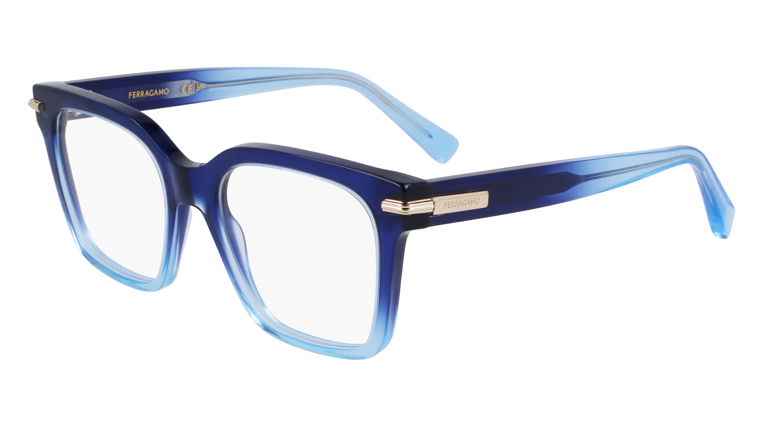 Ferragamo SF3009 415 Montature da vista Acetato Blu Squadrata Normale - immagine 1