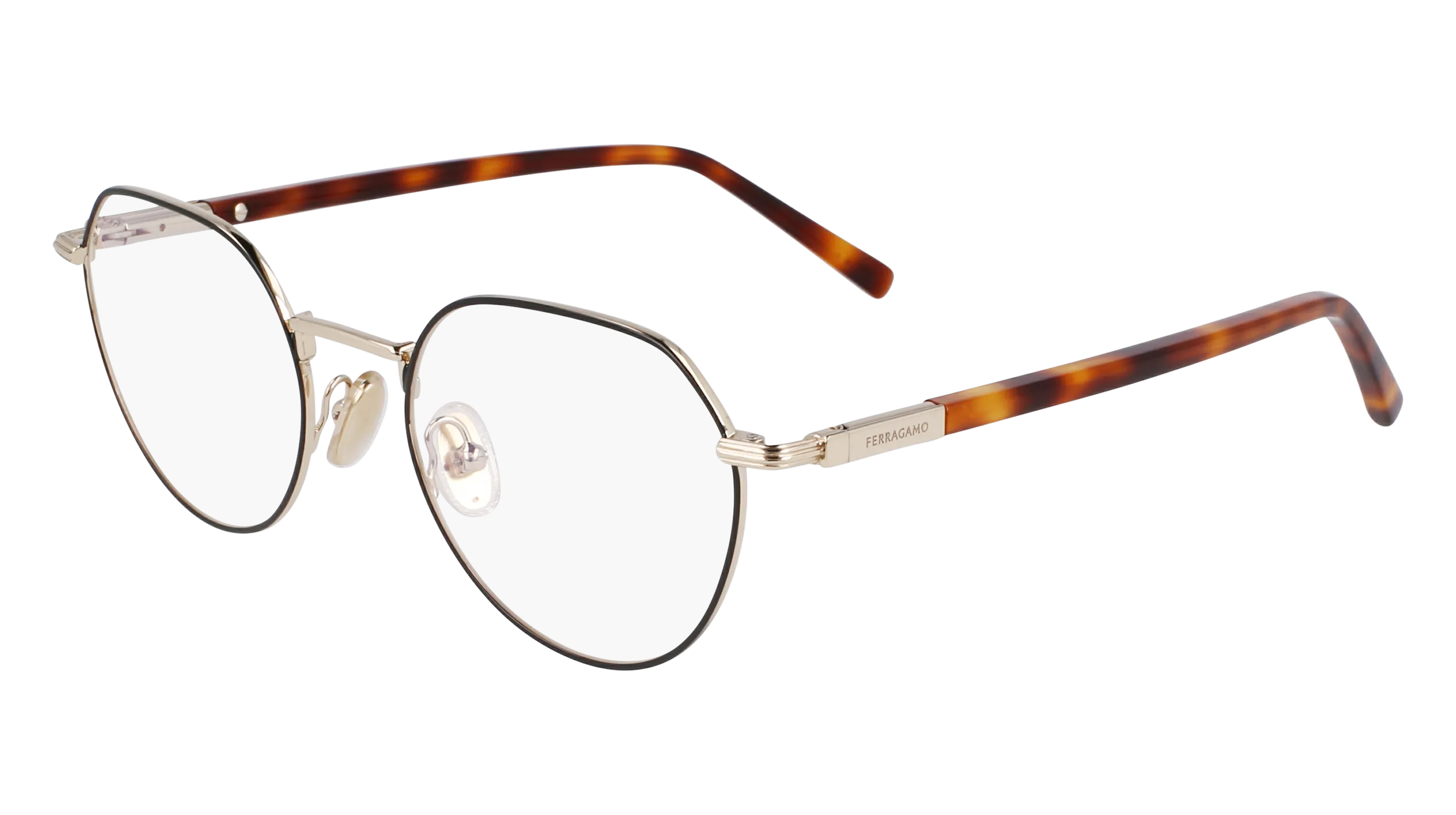 Ferragamo SF2233 703 Montature da vista Acetato Oro Rotonda Normale - immagine 1