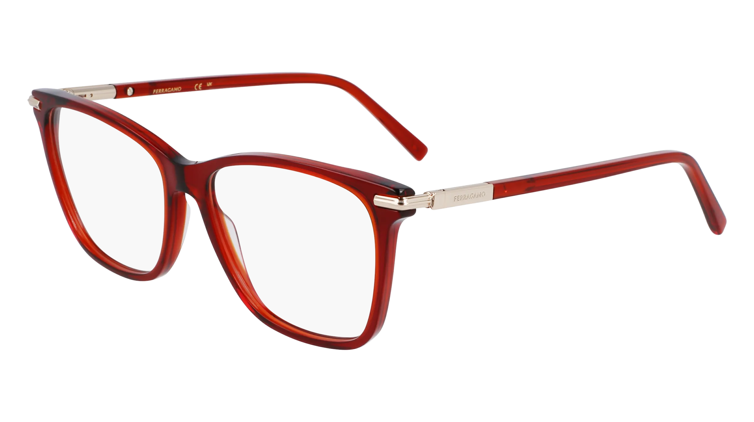 Ferragamo SF3013 616 Montature da vista Acetato Rosso Squadrata Normale - immagine 1