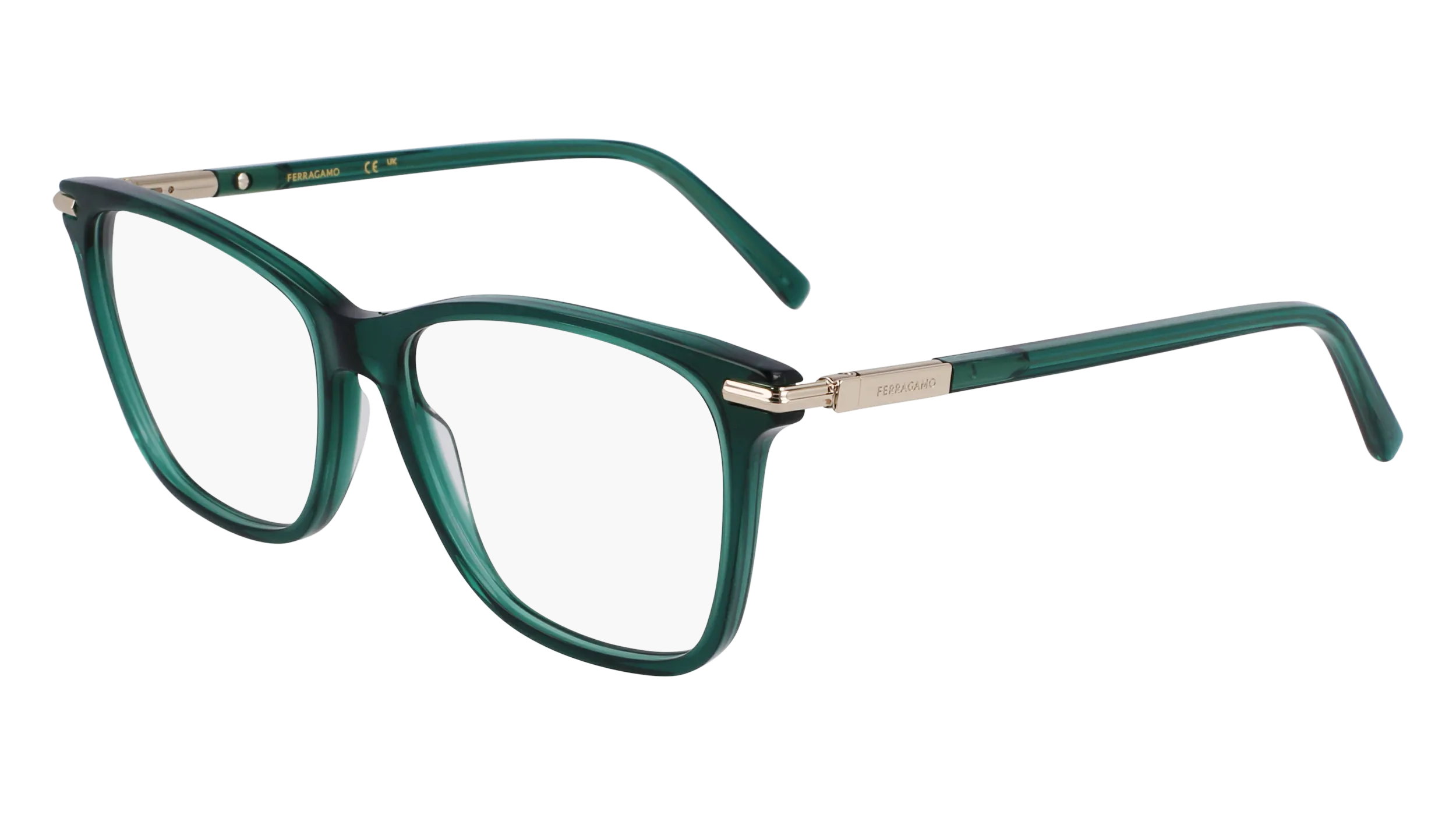 Ferragamo SF3013 317 Montature da vista Acetato Verde Squadrata Normale - immagine 1