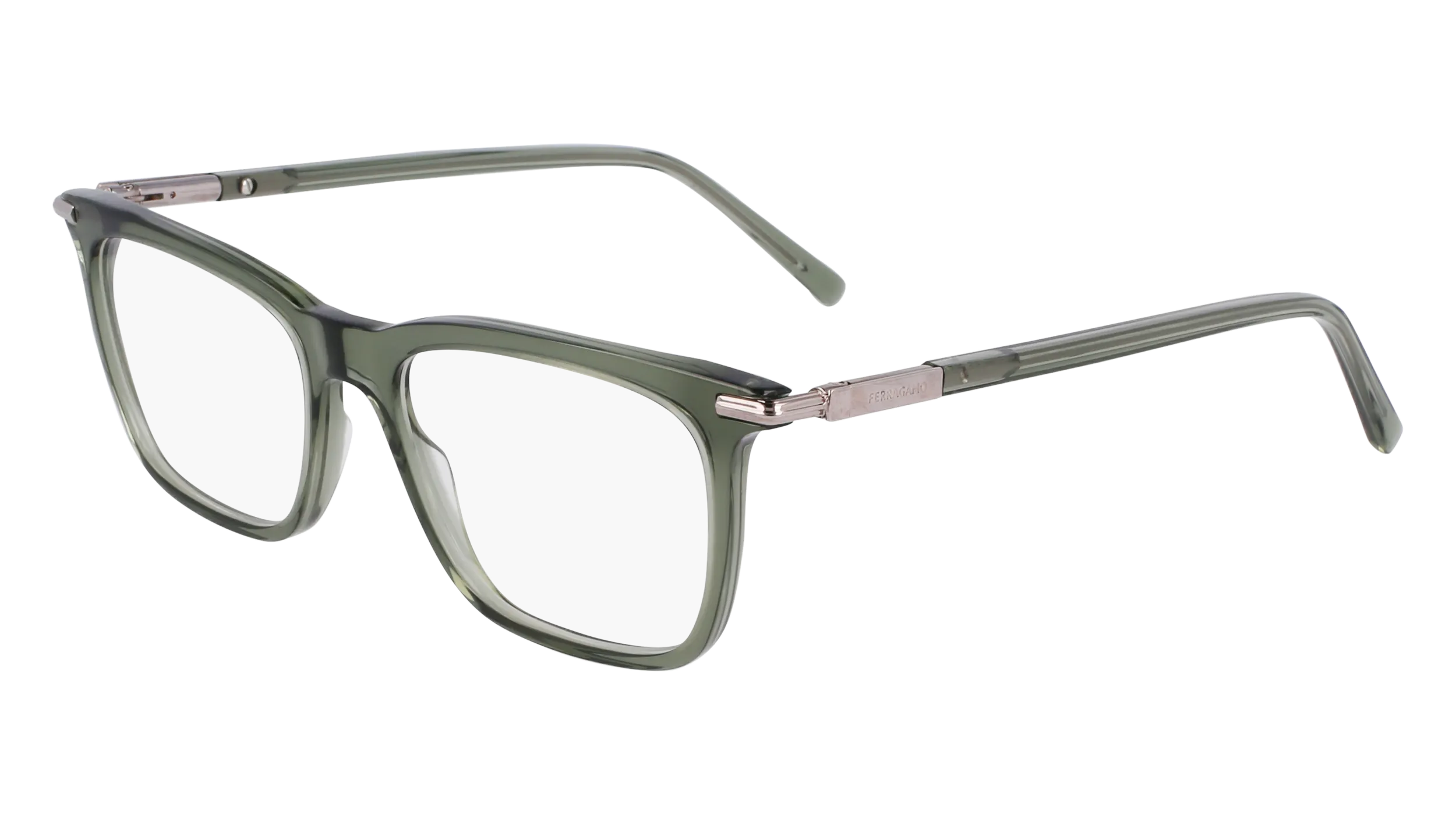 Ferragamo SF3007 317 Montature da vista Acetato Verde Squadrata Normale - immagine 1