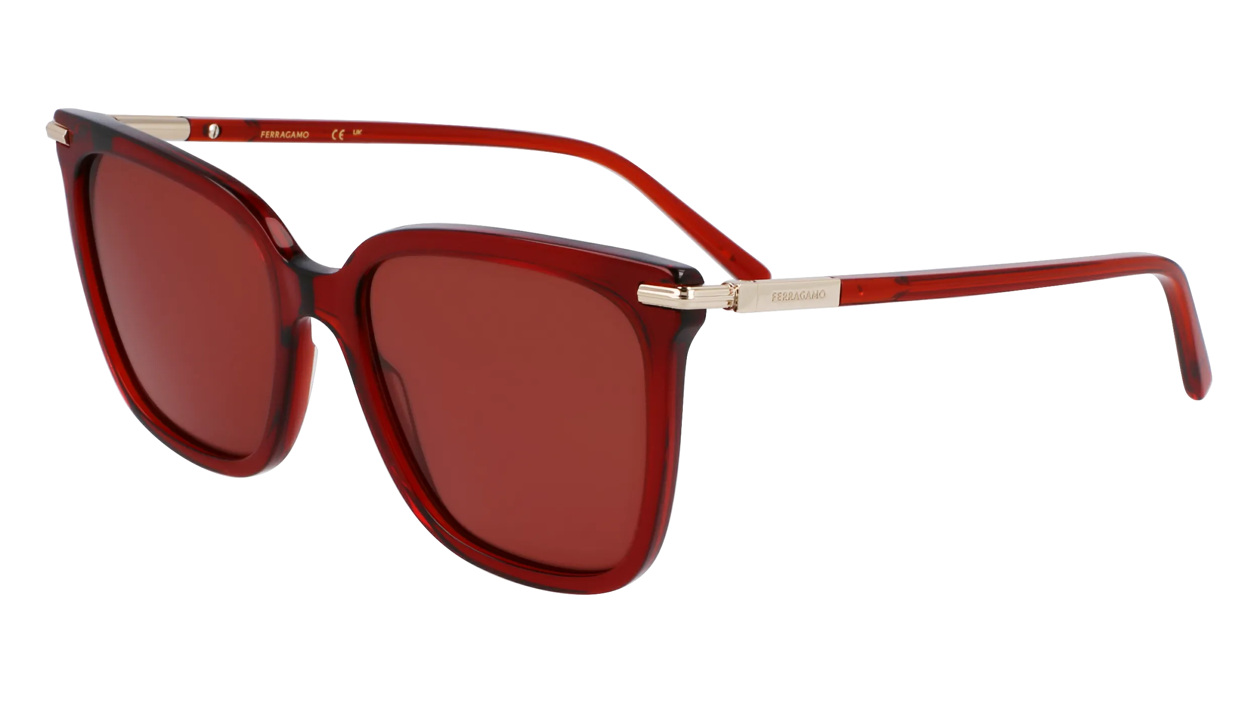 Ferragamo SF2037S 616 Occhiali da sole Acetato Rosso Farfalla Normale - immagine 1