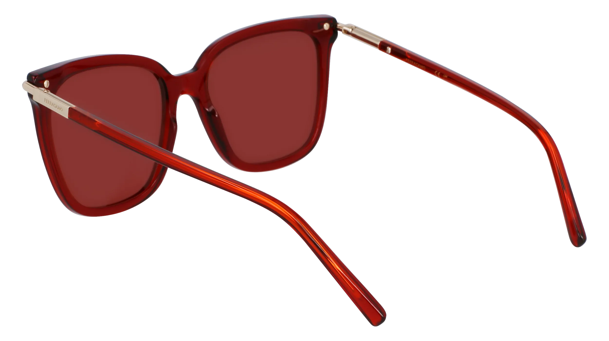 Ferragamo SF2037S 616 Occhiali da sole Acetato Rosso Farfalla Normale - immagine 3