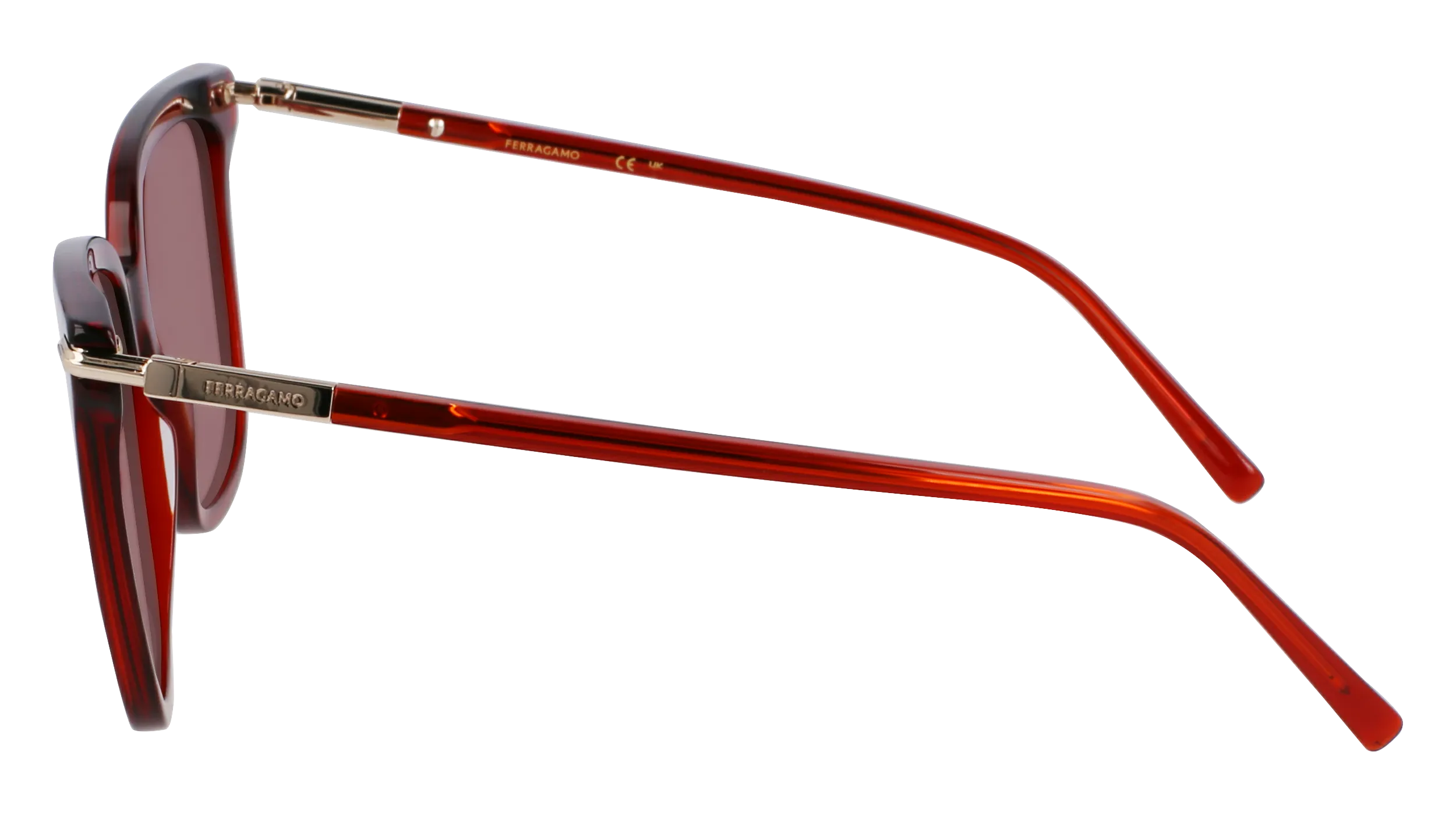 Ferragamo SF2037S 616 Occhiali da sole Acetato Rosso Farfalla Normale - immagine 4