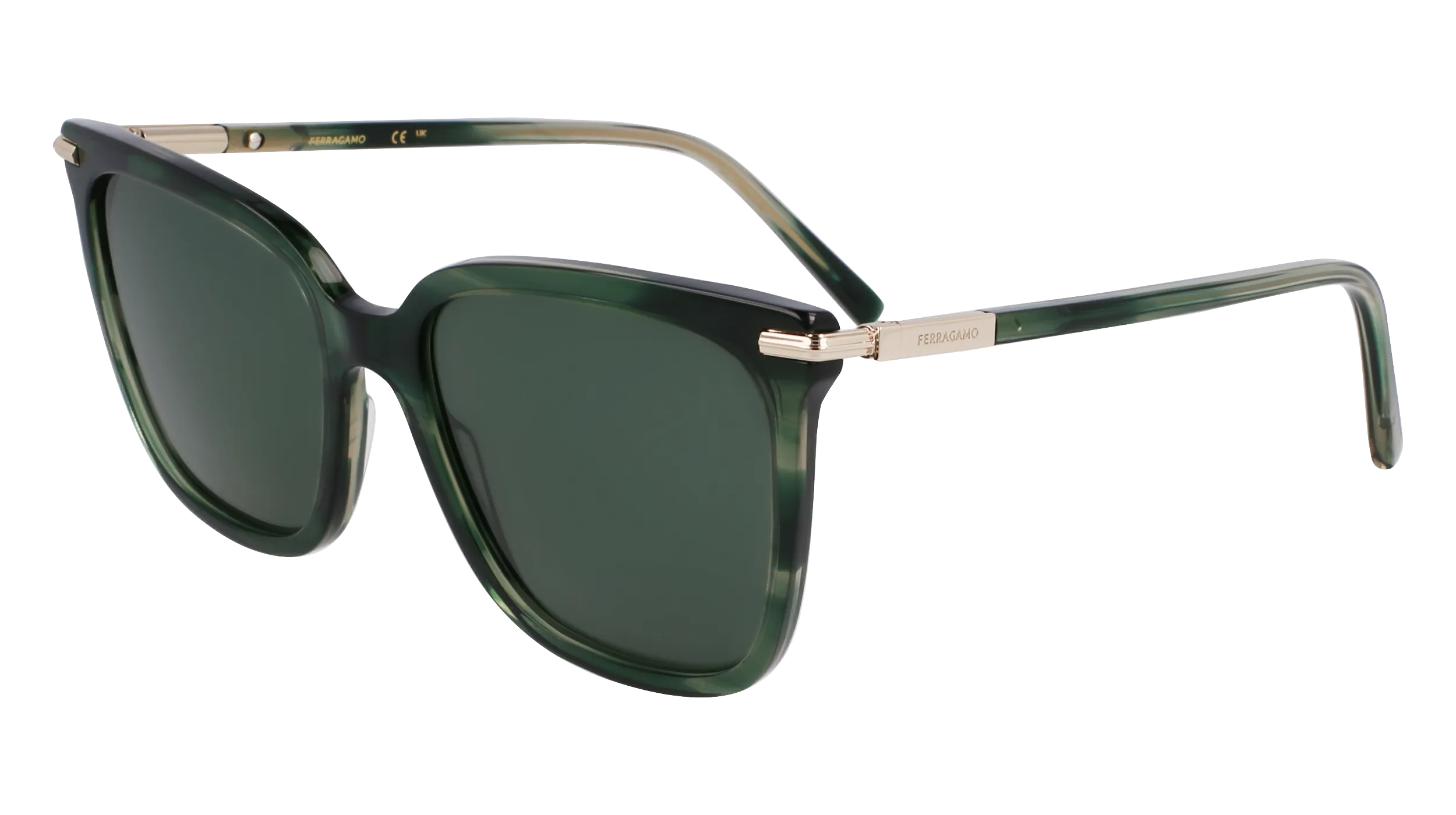 Ferragamo SF2037S 315 Occhiali da sole Acetato Verde Farfalla Normale - immagine 1