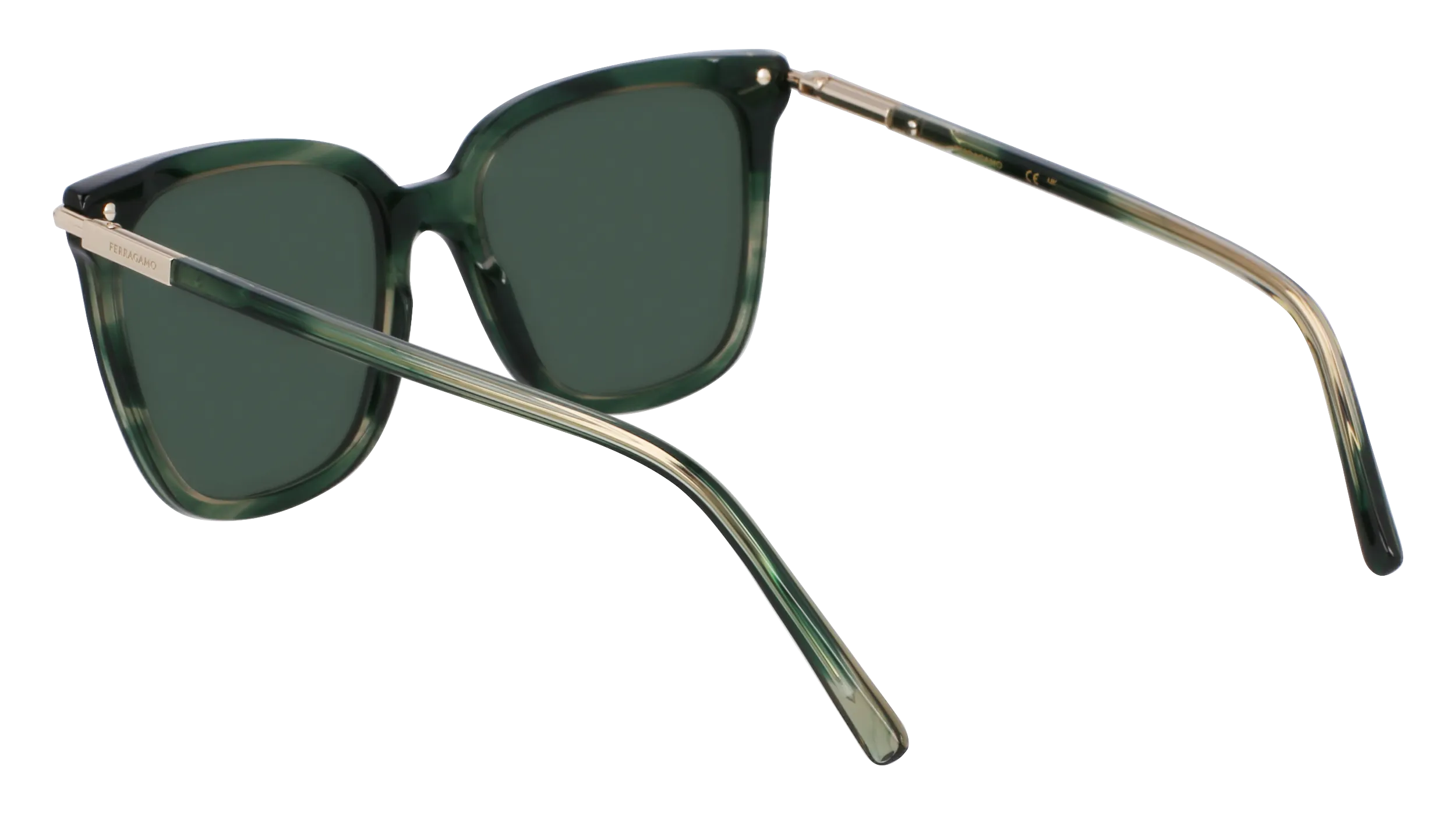 Ferragamo SF2037S 315 Occhiali da sole Acetato Verde Farfalla Normale - immagine 3