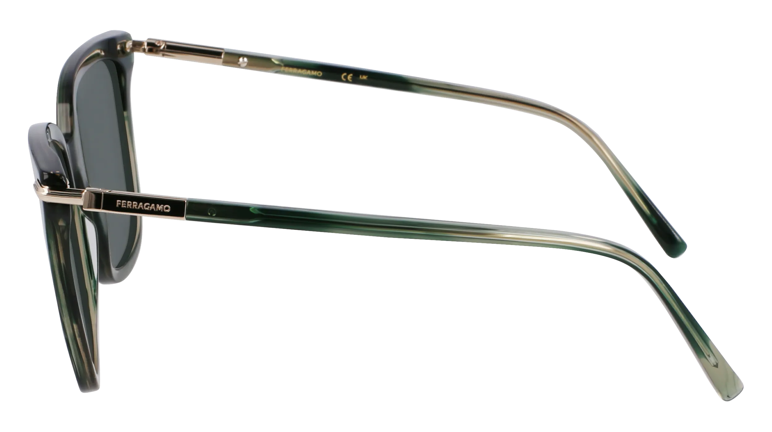 Ferragamo SF2037S 315 Occhiali da sole Acetato Verde Farfalla Normale - immagine 4