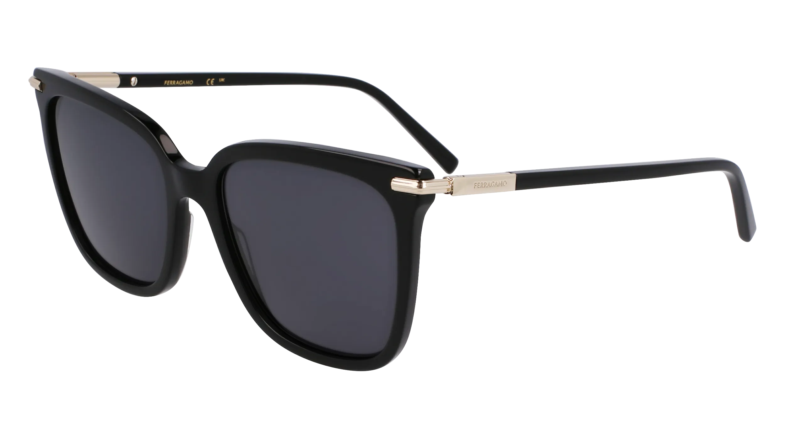 Ferragamo SF2037S 001 Occhiali da sole Acetato Nero Farfalla Normale - immagine 1