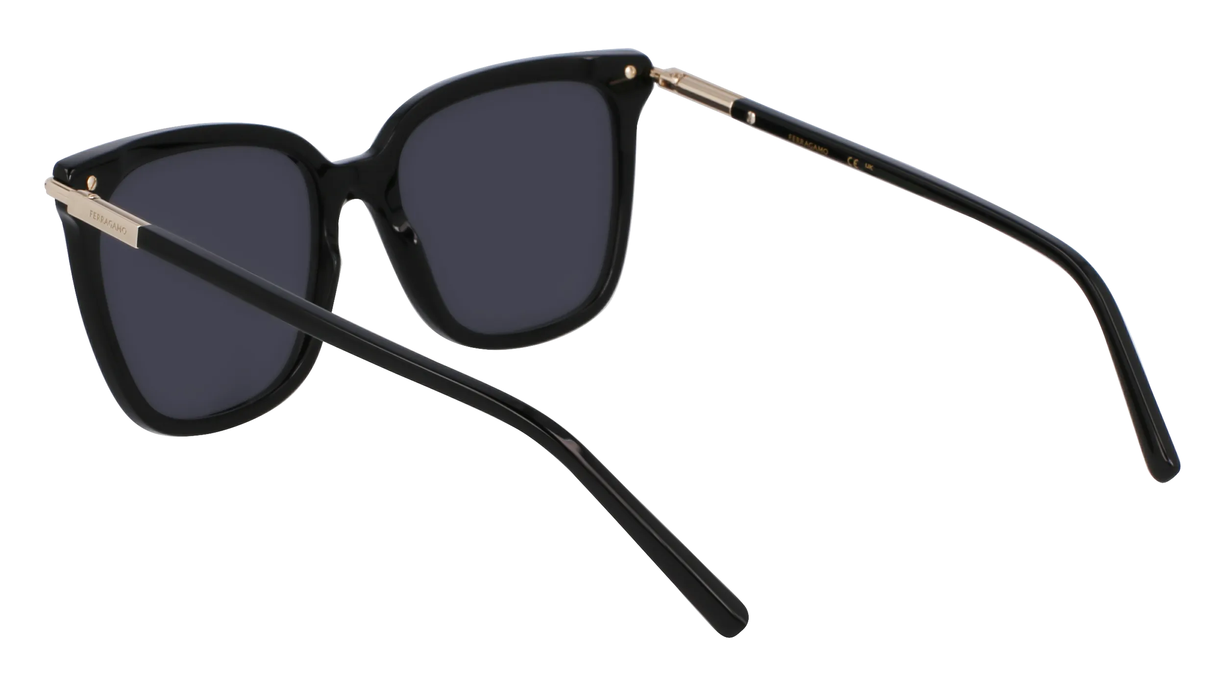 Ferragamo SF2037S 001 Occhiali da sole Acetato Nero Farfalla Normale - immagine 3