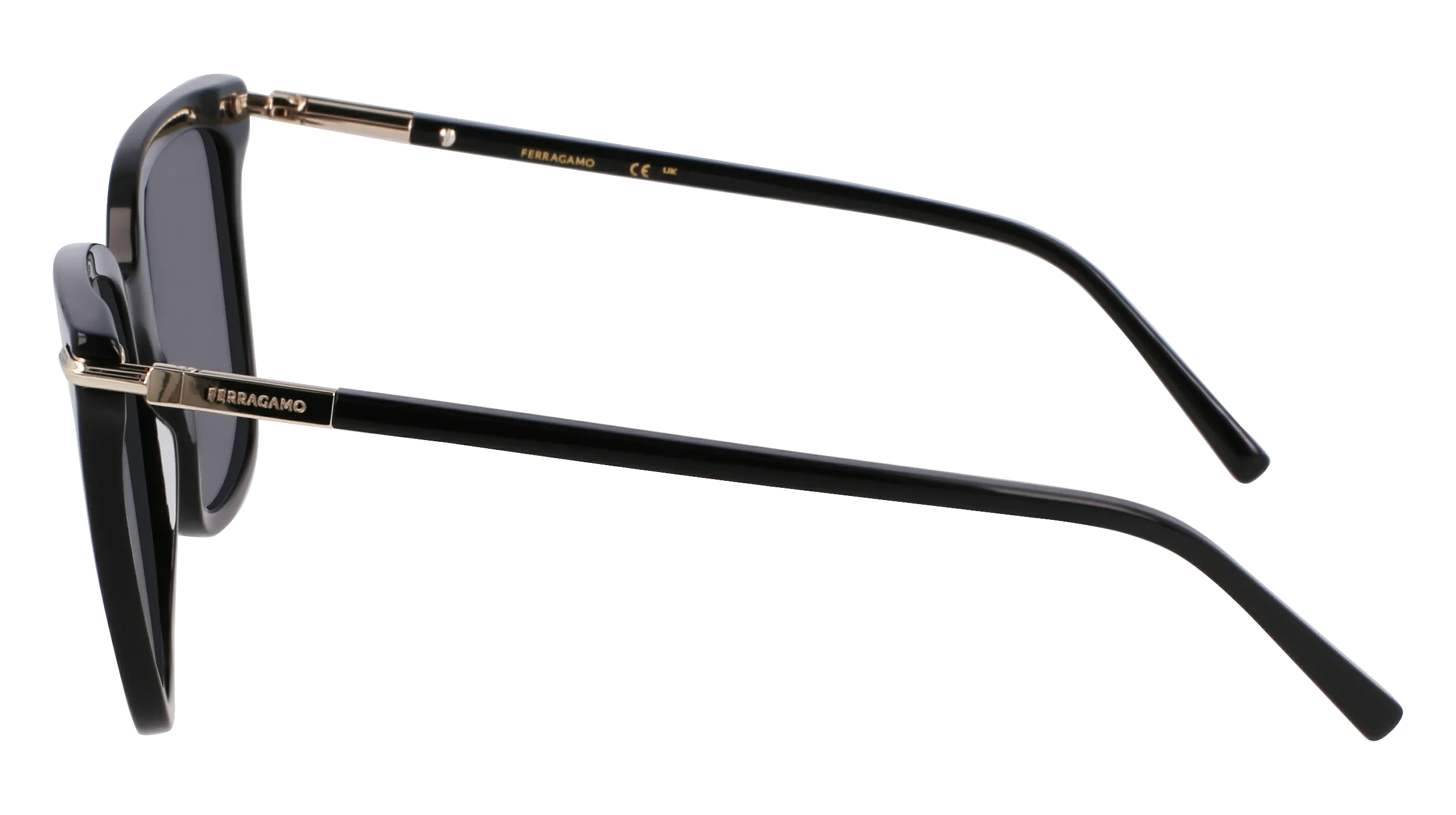 Ferragamo SF2037S 001 Occhiali da sole Acetato Nero Farfalla Normale - immagine 4