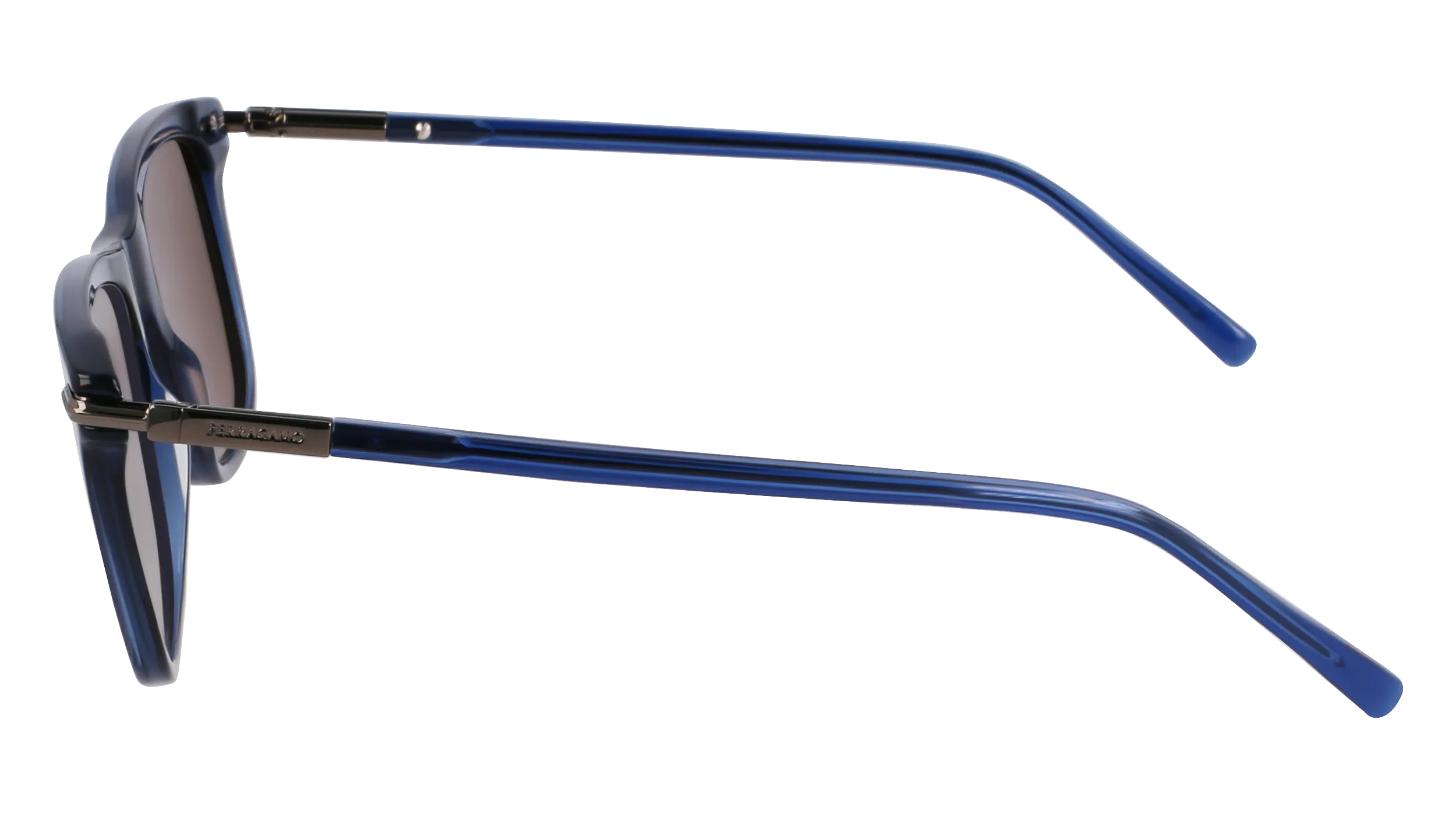 Ferragamo SF2028S 432 Occhiali da sole Acetato Blu Squadrata Normale - immagine 4