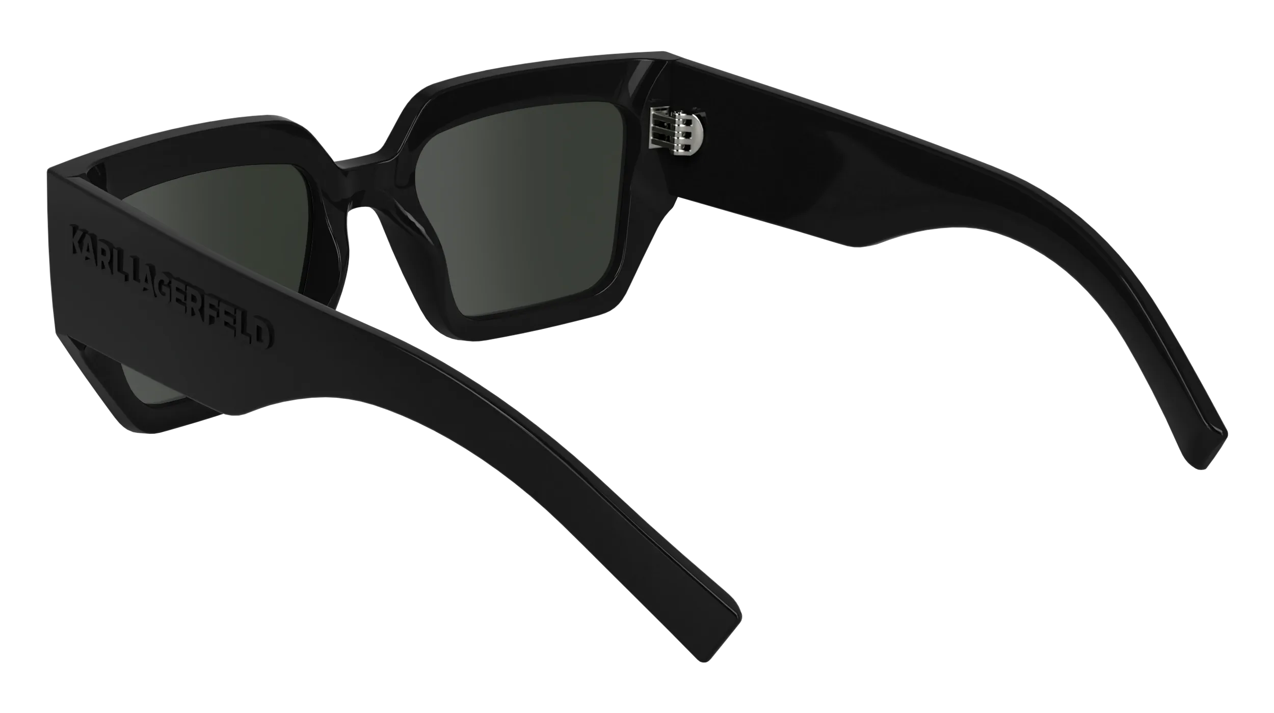 Karl Lagerfeld KL6166S 001 Occhiali da sole Bio-iniettato Nero Squadrata Normale - immagine 3