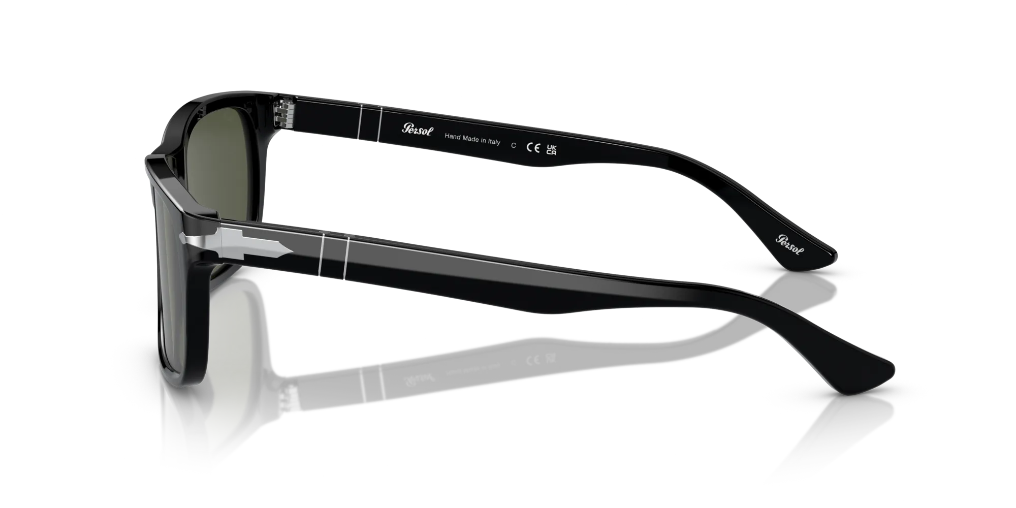 Persol PO3048S 95/31 Occhiali da sole Acetato Nero Verde Squadrata Normale - immagine 4