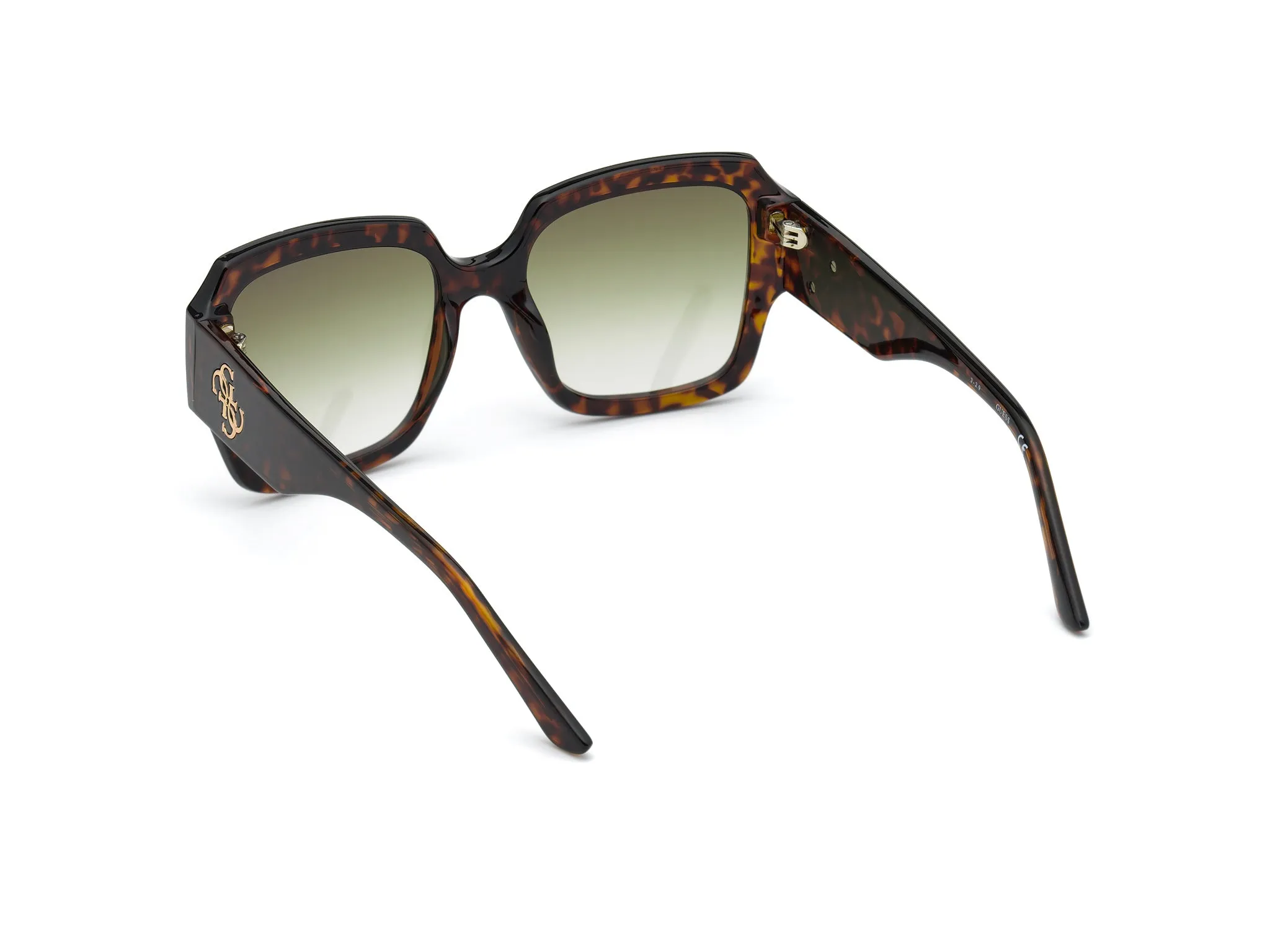 Guess GU7681 52P Occhiali da sole Iniettato Havana Verde Squadrata Normale Sfumato - immagine 4