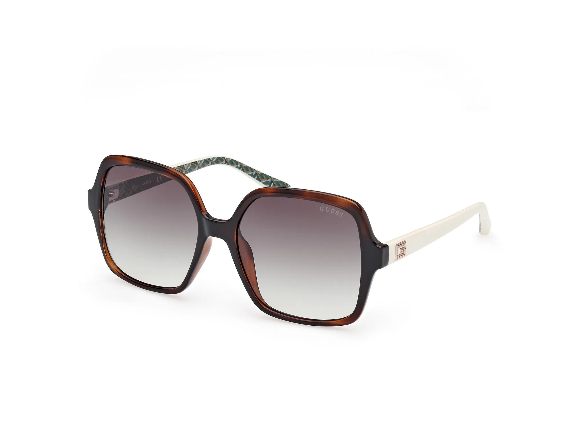 Guess GU7921-H 52P Occhiali da sole Iniettato Havana Verde Squadrata Normale Sfumato - immagine 1