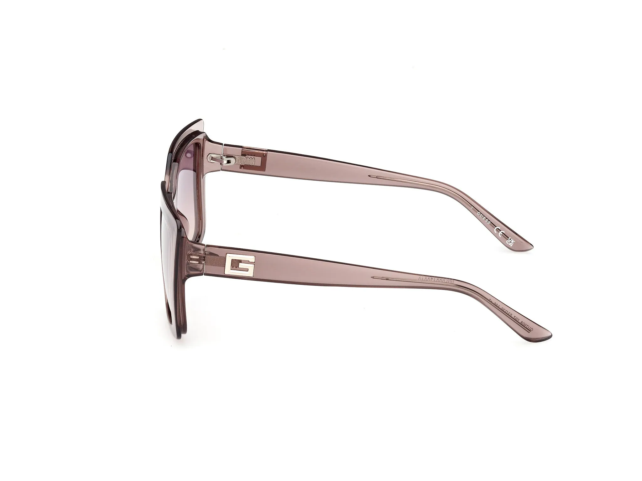 Guess GU7908 59Z Occhiali da sole Iniettato Beige Viola Squadrata Normale Sfumato - immagine 2