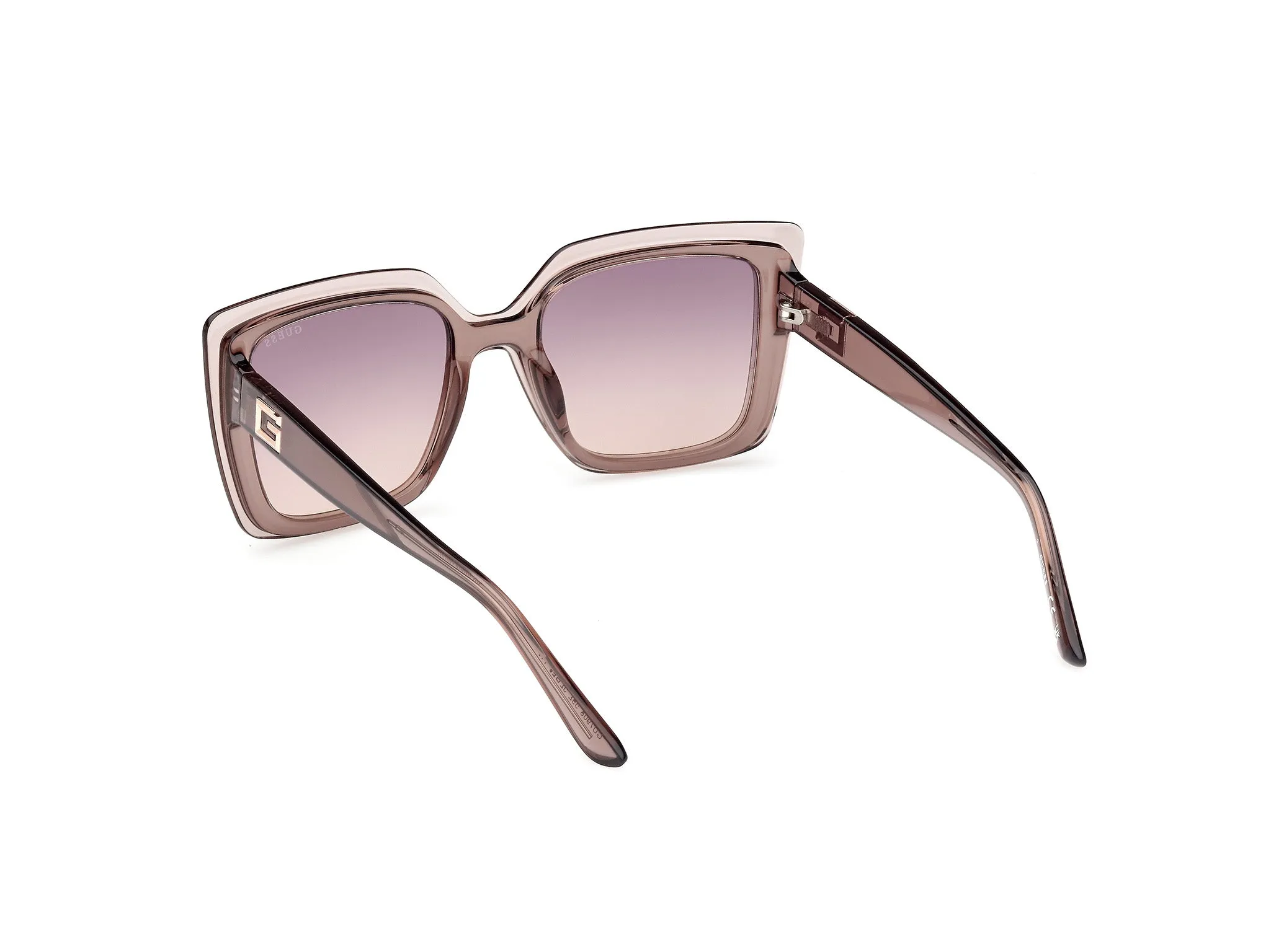 Guess GU7908 59Z Occhiali da sole Iniettato Beige Viola Squadrata Normale Sfumato - immagine 4