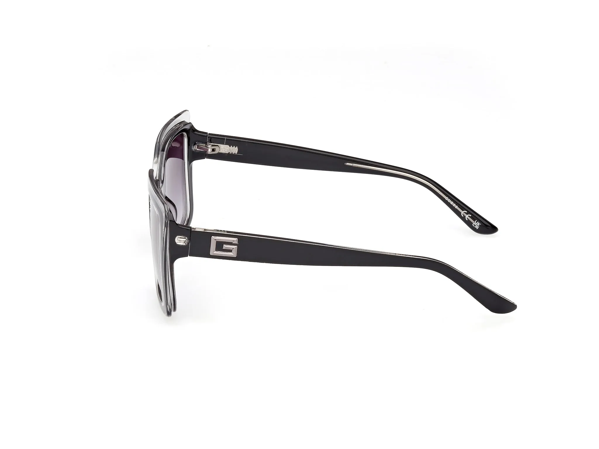 Guess GU7908 05B Occhiali da sole Iniettato Nero Grigio Squadrata Normale Sfumato - immagine 2