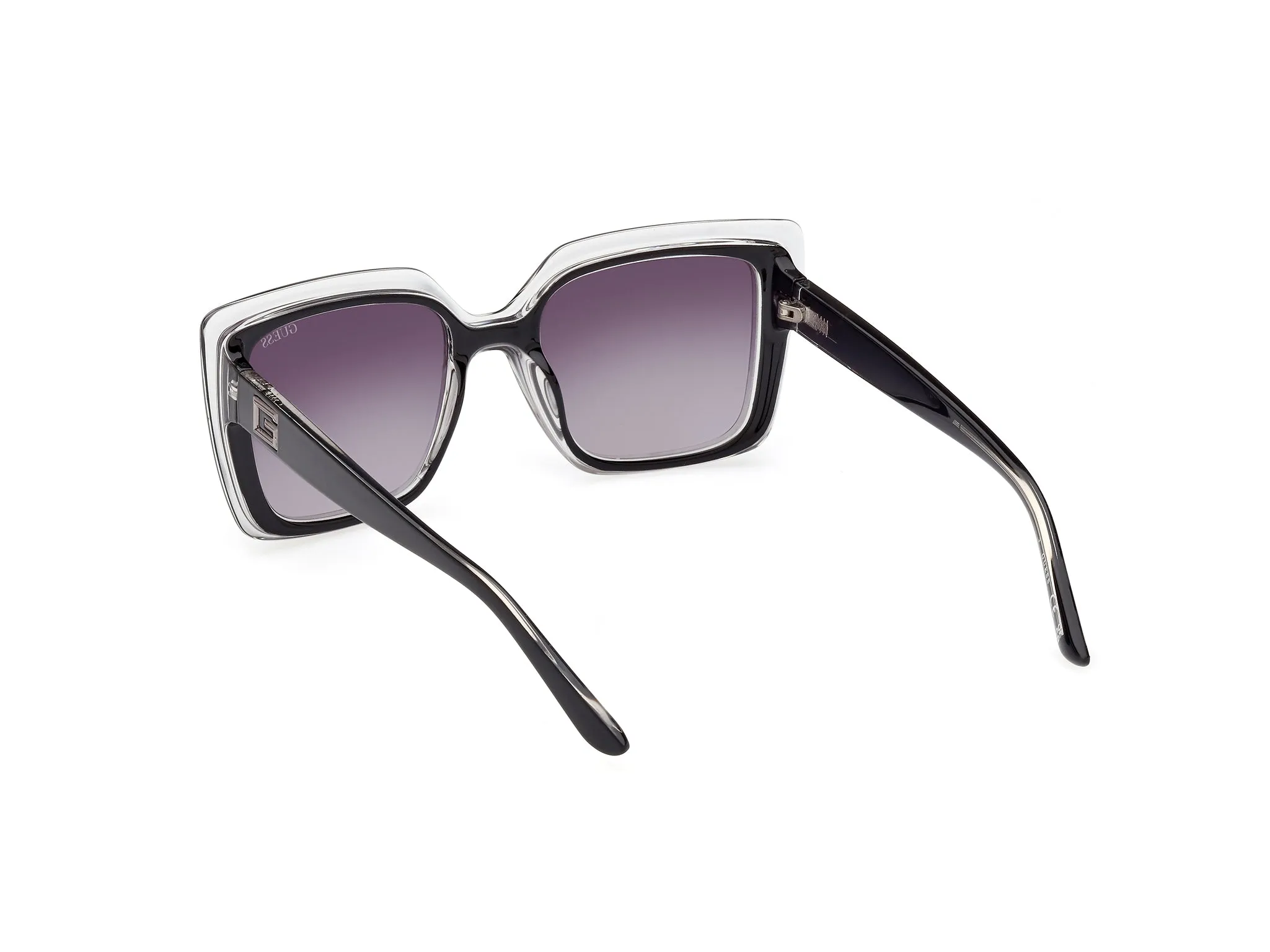 Guess GU7908 05B Occhiali da sole Iniettato Nero Grigio Squadrata Normale Sfumato - immagine 4