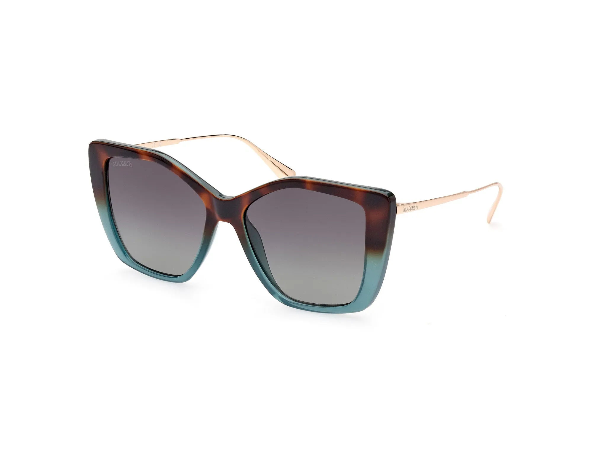 MAX&Co MO0065 56N Occhiali da sole Iniettato Havana Verde Geometrica Normale - immagine 1