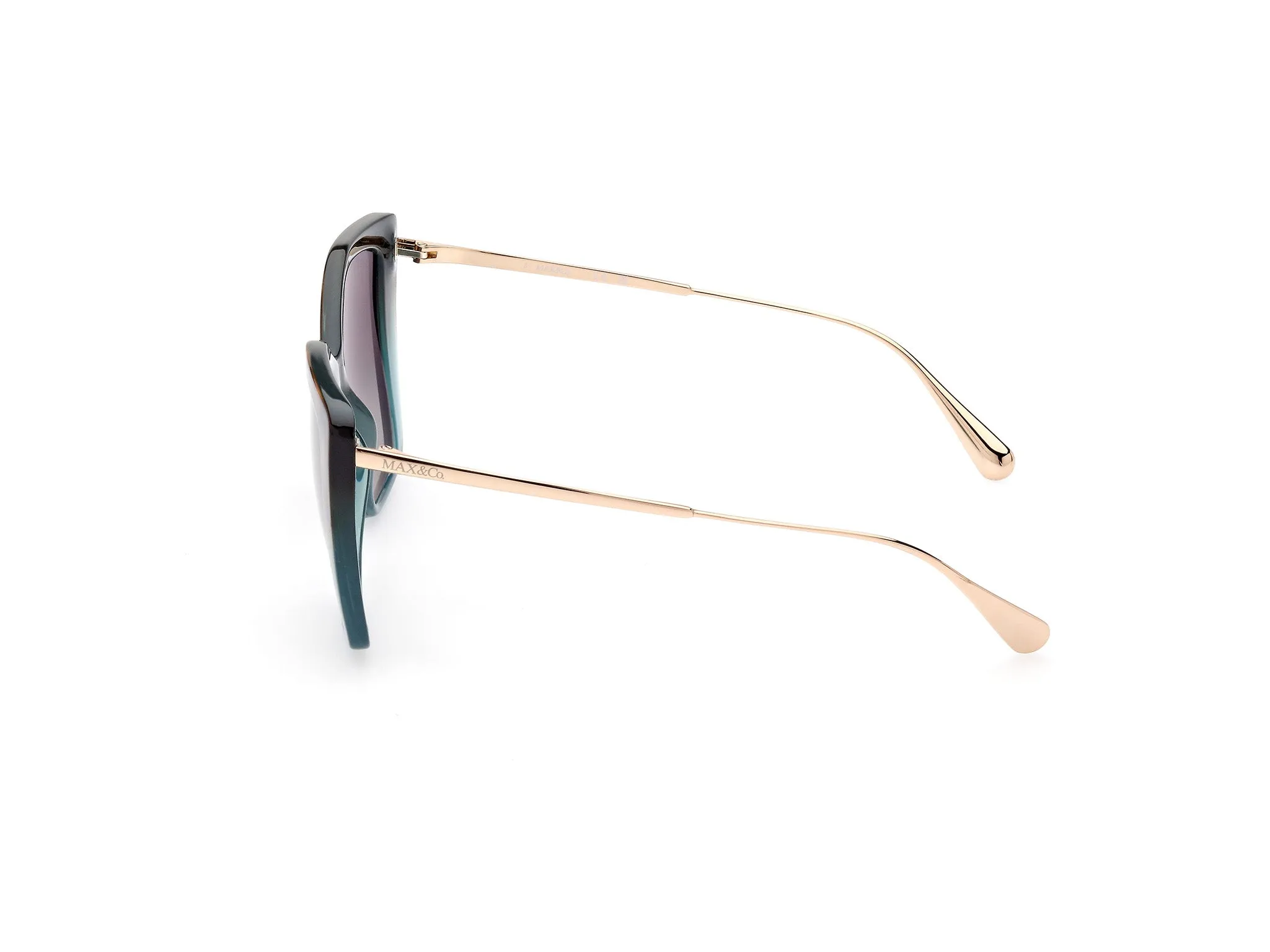MAX&Co MO0065 56N Occhiali da sole Iniettato Havana Verde Geometrica Normale - immagine 3