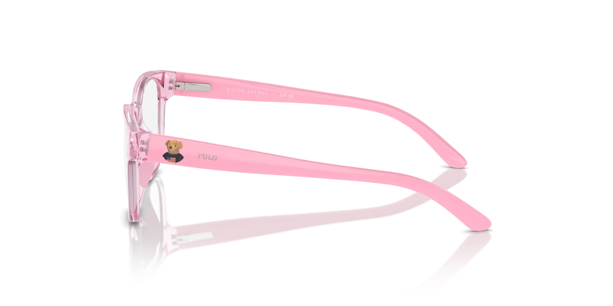 Polo Ralph Lauren PP8549U 6193 Montature da vista Iniettato Rosa Rotonda Normale - immagine 4