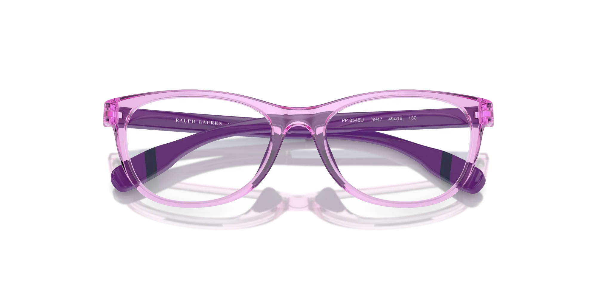 Polo Ralph Lauren PP8548U 5947 Montature da vista Iniettato Viola Trasparente Cat Eye Normale - immagine 2
