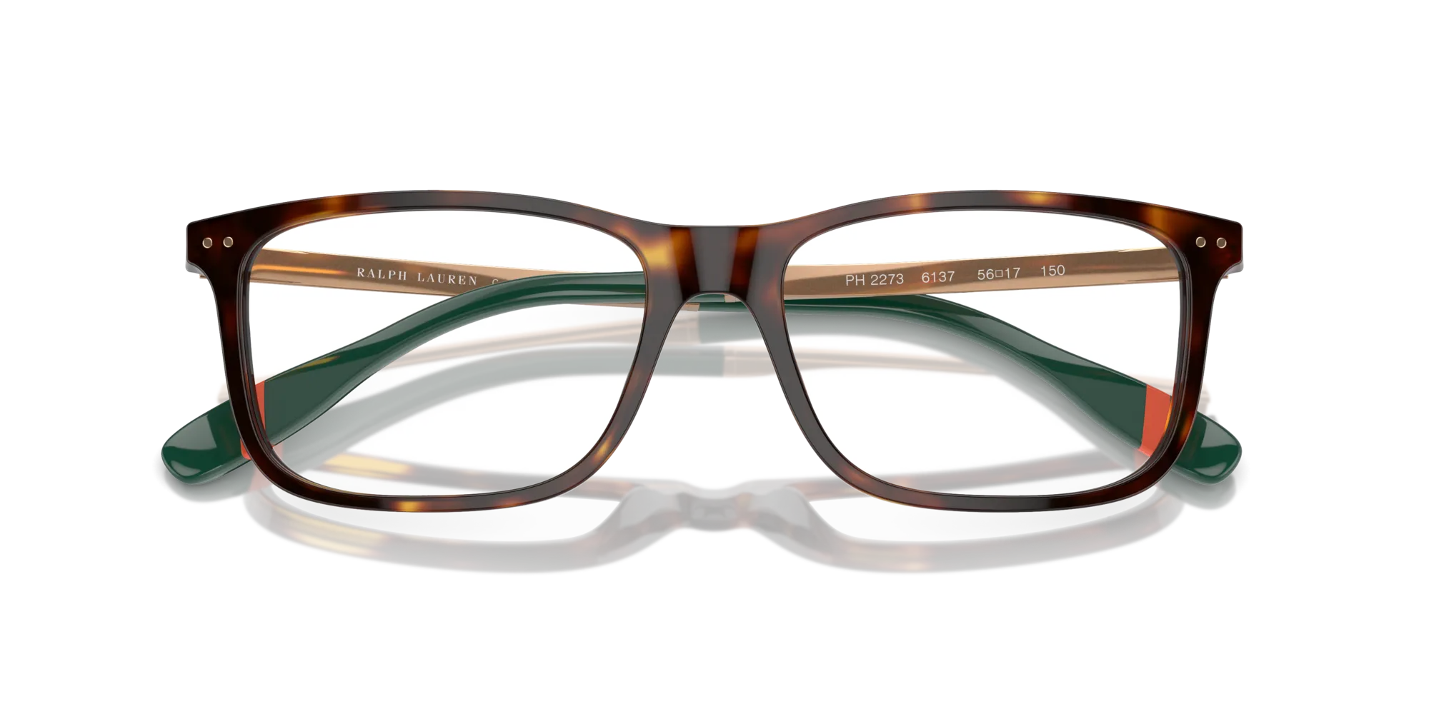 Polo Ralph Lauren PH2273 6137 Montature da vista Acetato Tartaruga Trasparente Squadrata Normale - immagine 2