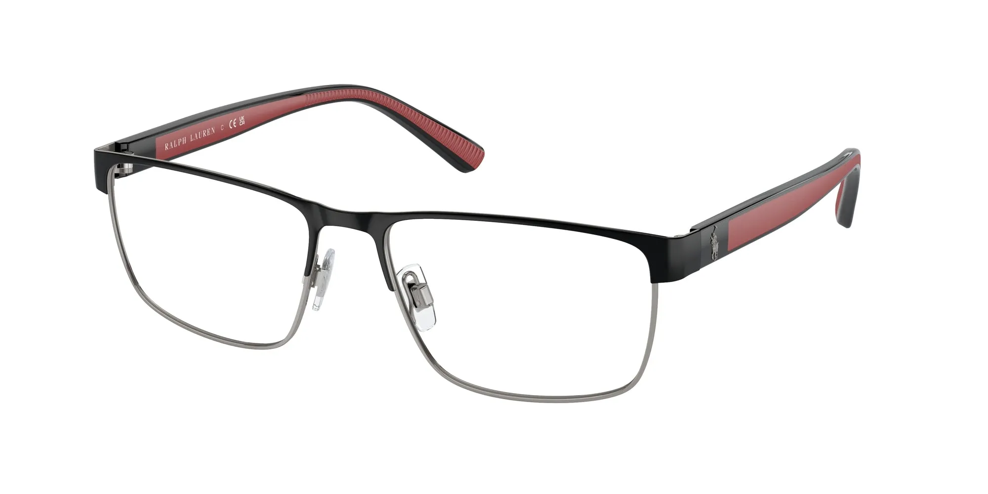 Polo Ralph Lauren PH1229 9223 Montature da vista Metallo Nero Trasparente Squadrata Normale - immagine 1