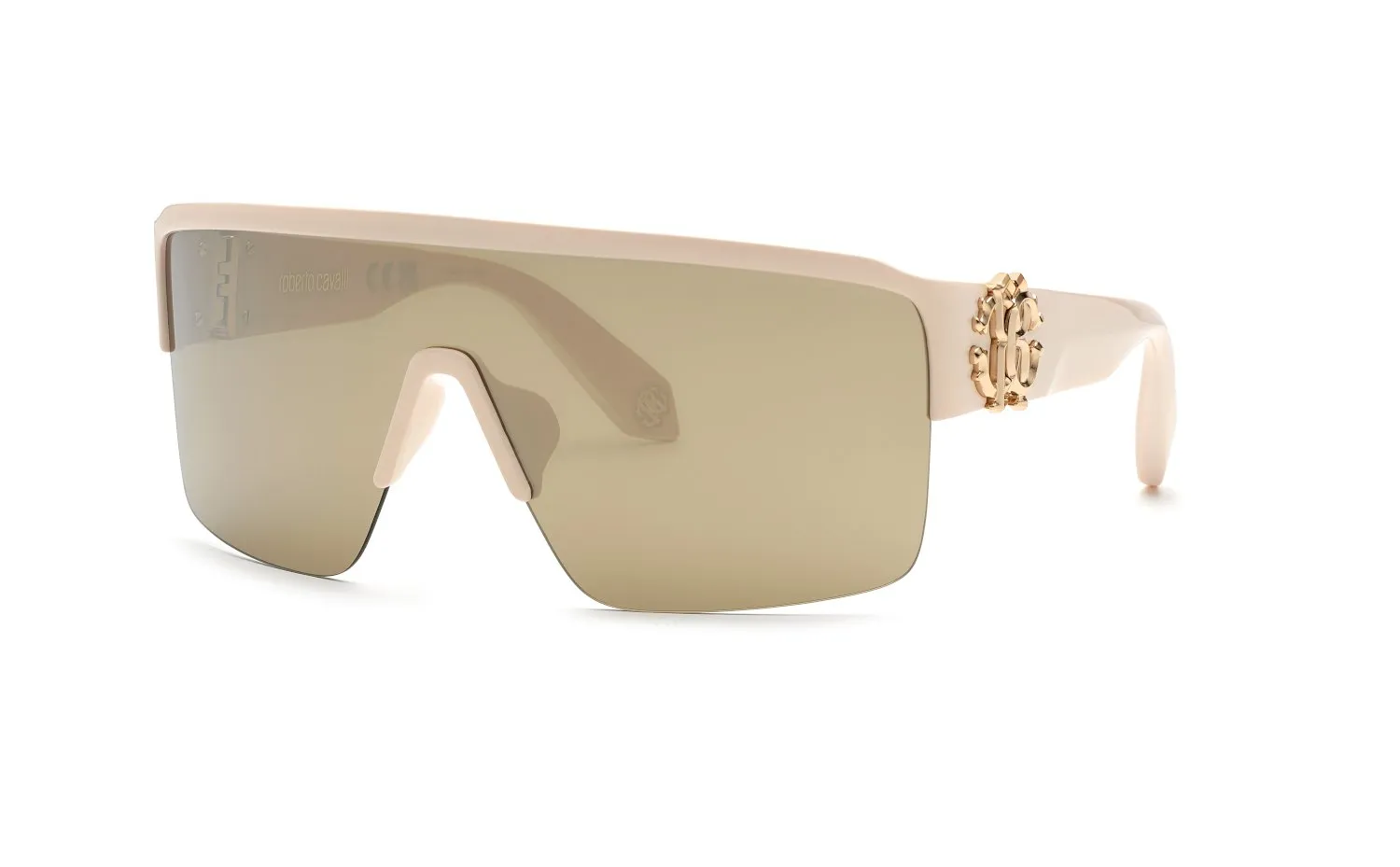 Roberto Cavalli SRC037M ABAG Occhiali da sole Iniettato Marrone Maschera Normale Specchiato - immagine 1