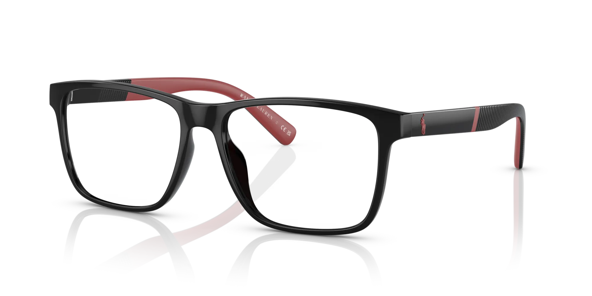 Polo Ralph Lauren PH2257U 5001 Montature da vista Iniettato Nero Squadrata - immagine 4