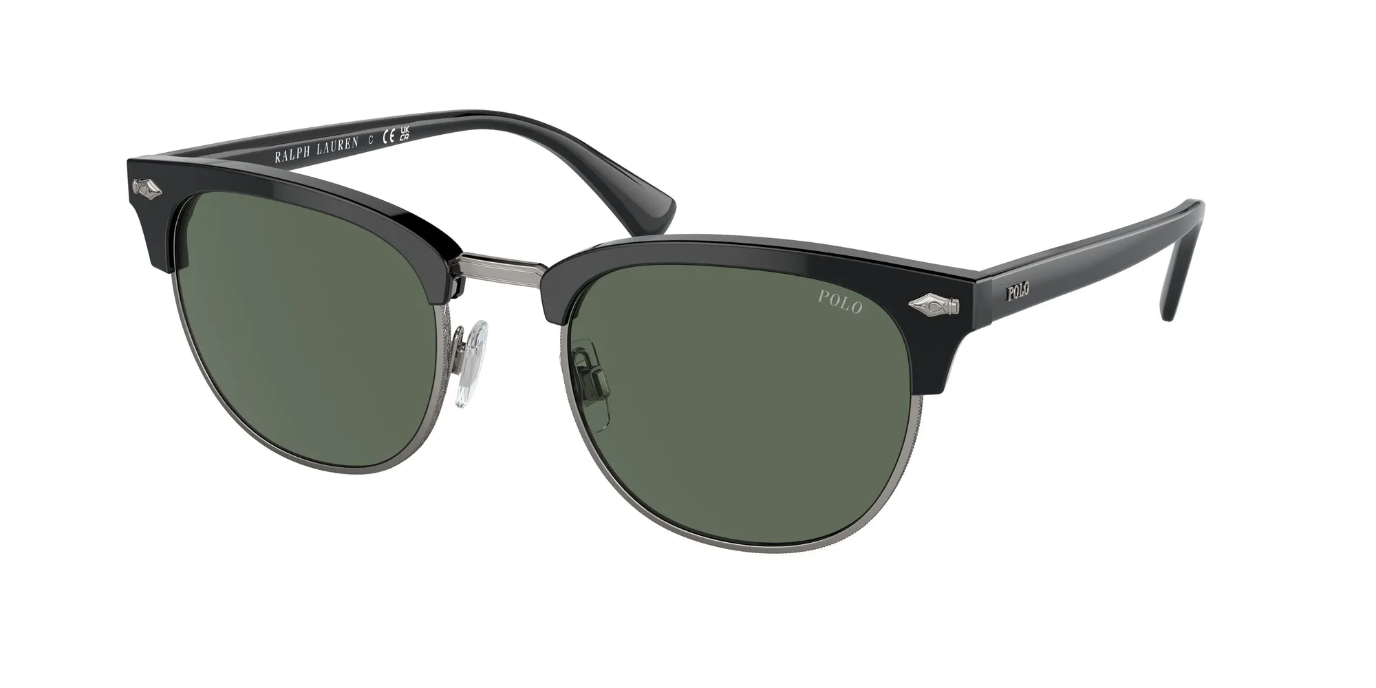 Polo Ralph Lauren PH4217 500171 Occhiali da sole Acetato Nero Verde Rotonda Normale - immagine 1