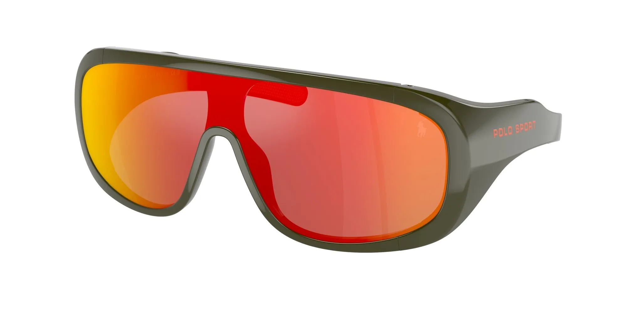 Polo Ralph Lauren PH4215U 52166Q Occhiali da sole Iniettato Verde Rosso Geometrica Specchiate Specchiato - immagine 1